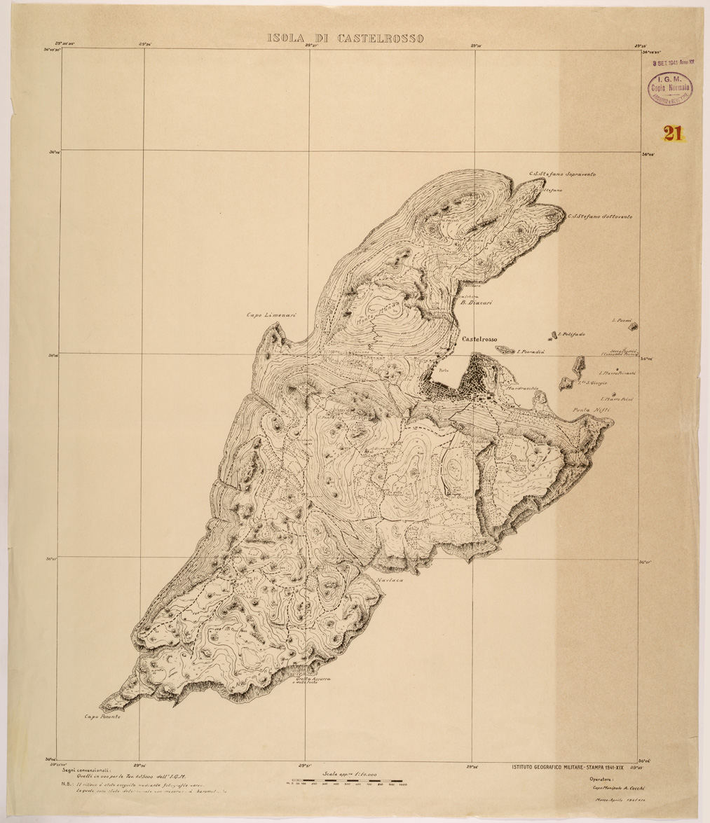 (N:26422) ISOLA DI CASTELROSSO (SE000136) Carte e stampe antiche: riproduzione a colori su carta (formato A1)