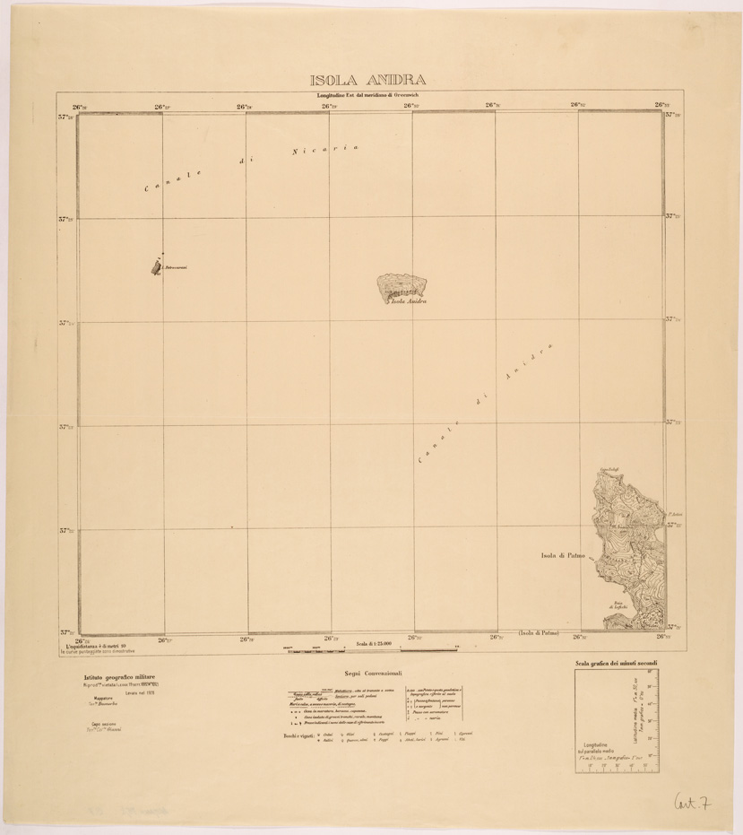 (N:26423) ISOLE ITALIANE DELL'EGEO AL 25.000 - ISOLA ANIDRA (SE000137) Carte e stampe antiche: riproduzione a colori su carta (formato A1)