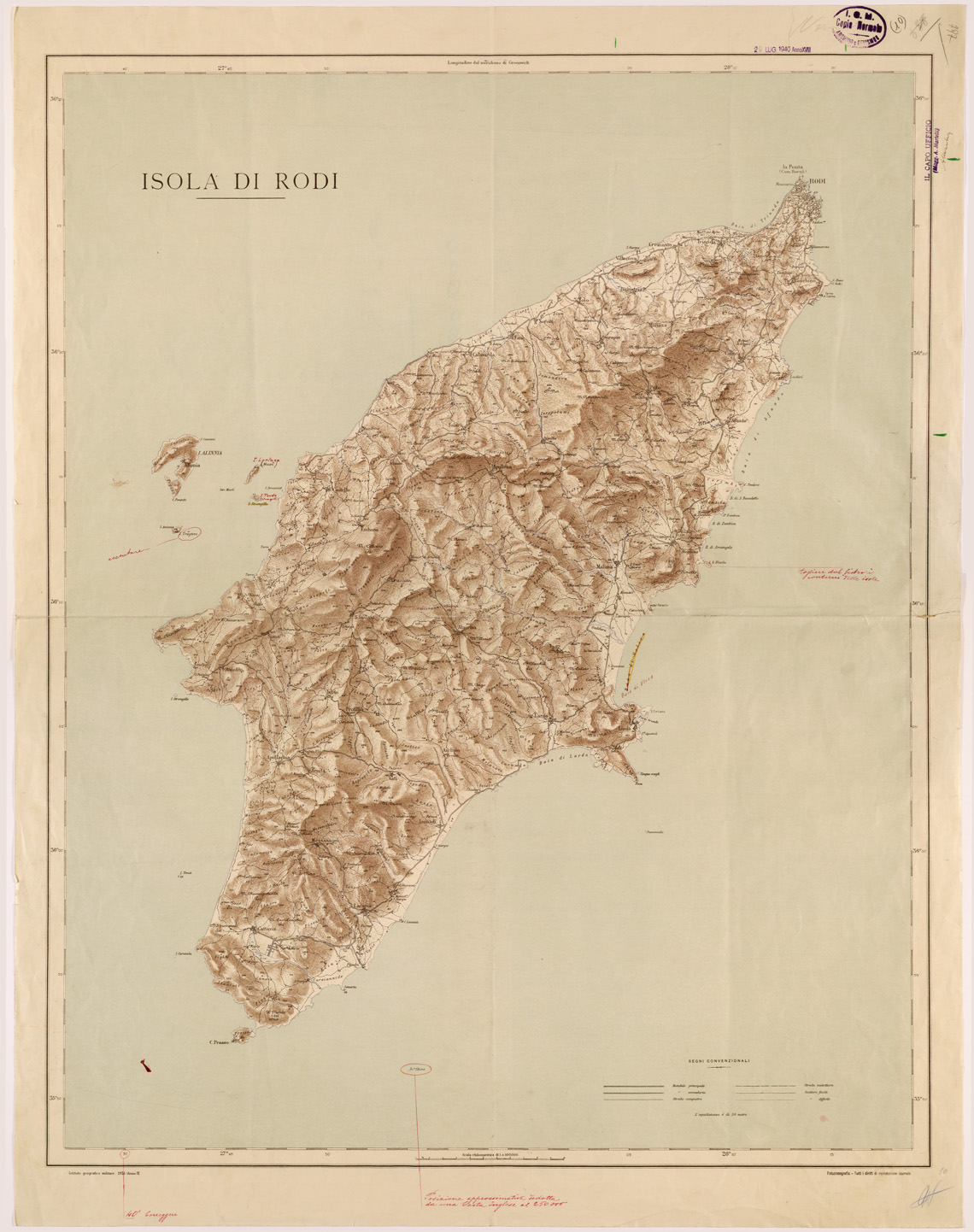 (N:26451) ISOLA DI RODI (SE000174) Carte e stampe antiche: riproduzione a colori su carta (formato A1)