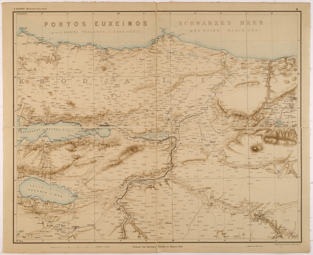 (N:26684) WESTLICHEN KLEINASIEN - ASIA MINORE OCCIDENTALE - FOGLIO III - ISMID (SE000217) Carte e stampe antiche: riproduzione a colori su carta (formato A1)