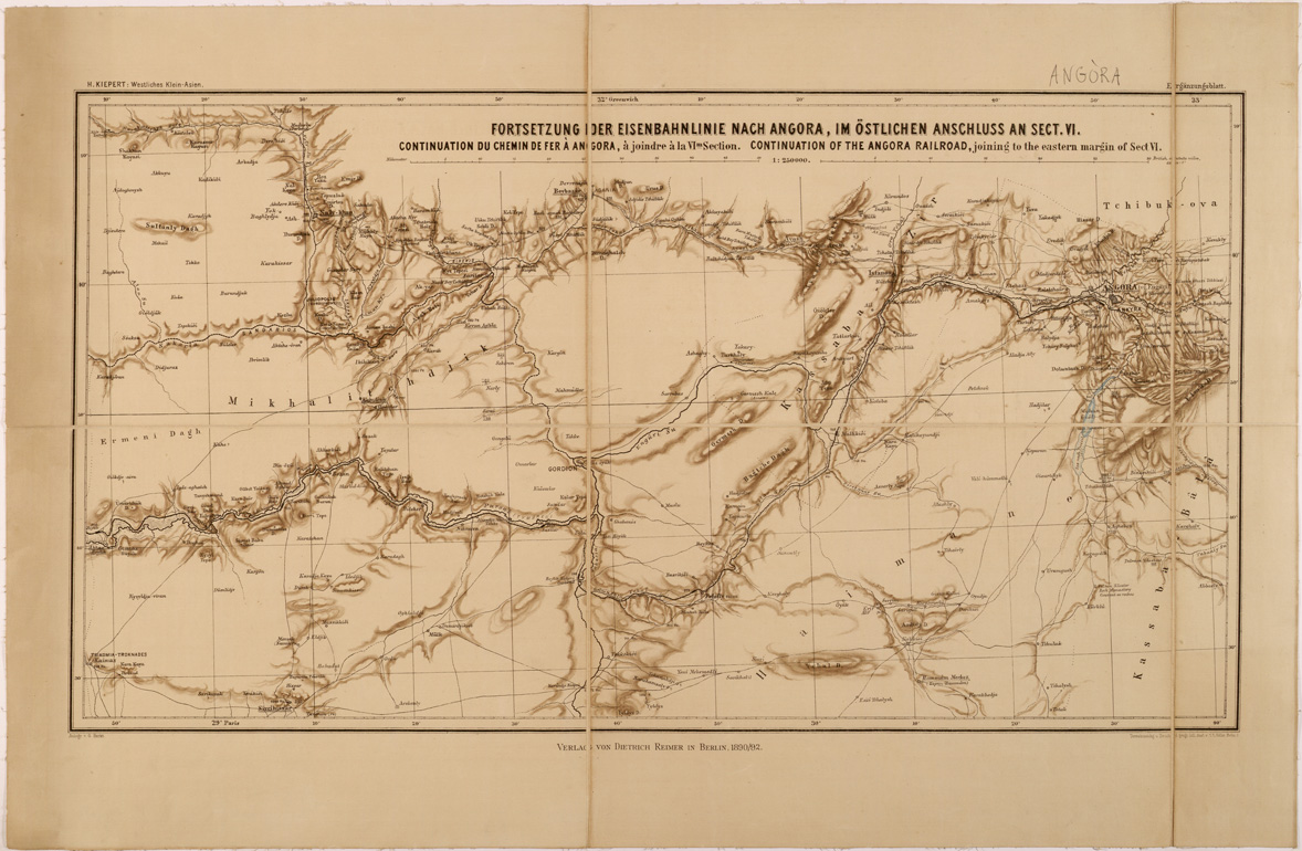 (N:26706) WESTLICHEN KLEINASIEN - ASIA MINORE OCCIDENTALE - ALLEGATO AL FOGLIO VI - ANGORA (SE000221) Carte e stampe antiche: riproduzione a colori su carta (formato A1)