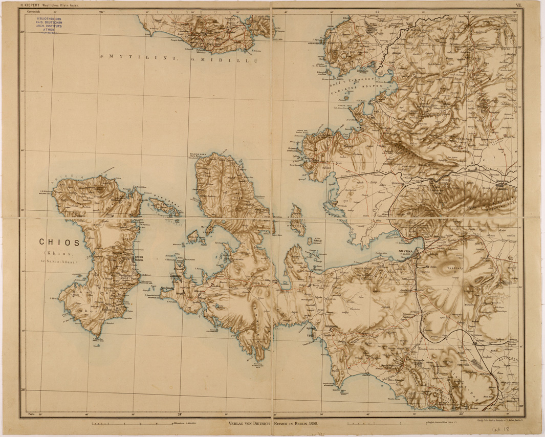 (N:26707) WESTLICHEN KLEINASIEN - ASIA MINORE OCCIDENTALE - FOGLIO VII - SMYRNA (SE000222) Carte e stampe antiche: riproduzione a colori su carta (formato A1)