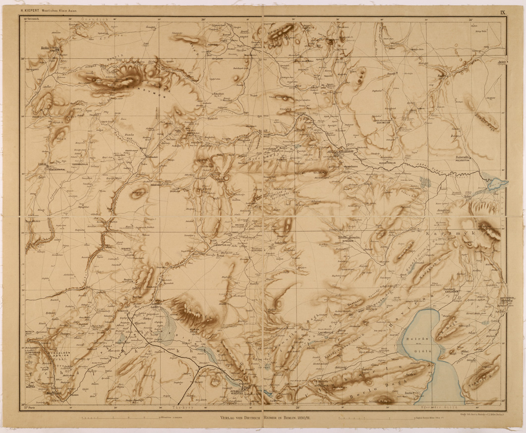 (N:26709) WESTLICHEN KLEINASIEN - ASIA MINORE OCCIDENTALE - FOGLIO IX - AFIUN KARAHISSAR (SE000224) Carte e stampe antiche: riproduzione a colori su carta (formato A1)