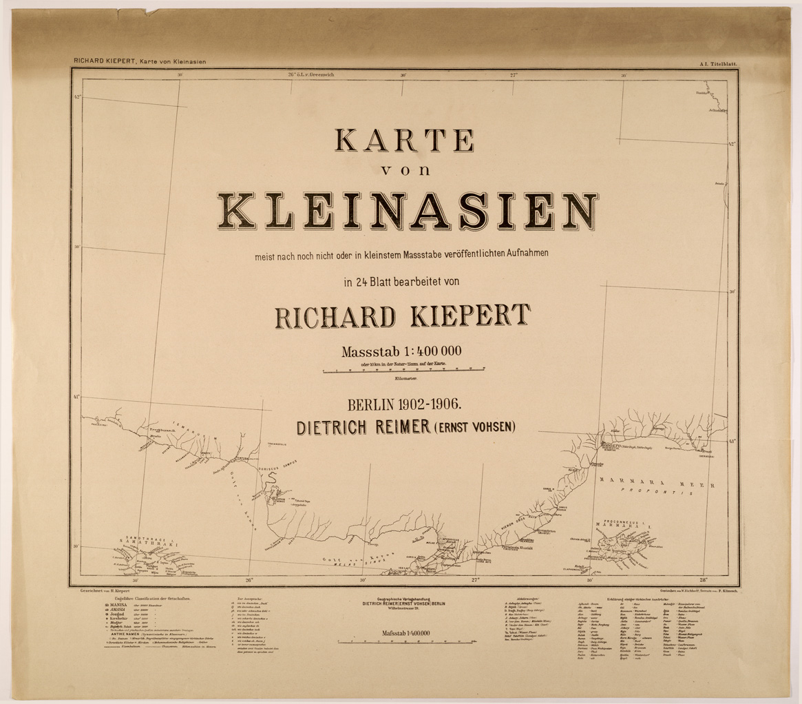 (N:26717) KARTE VON KLEINASIEN - ASIA MINORE - FOGLIO A I - TITELBLATTE (SE000231) Carte e stampe antiche: riproduzione a colori su carta (formato A1)