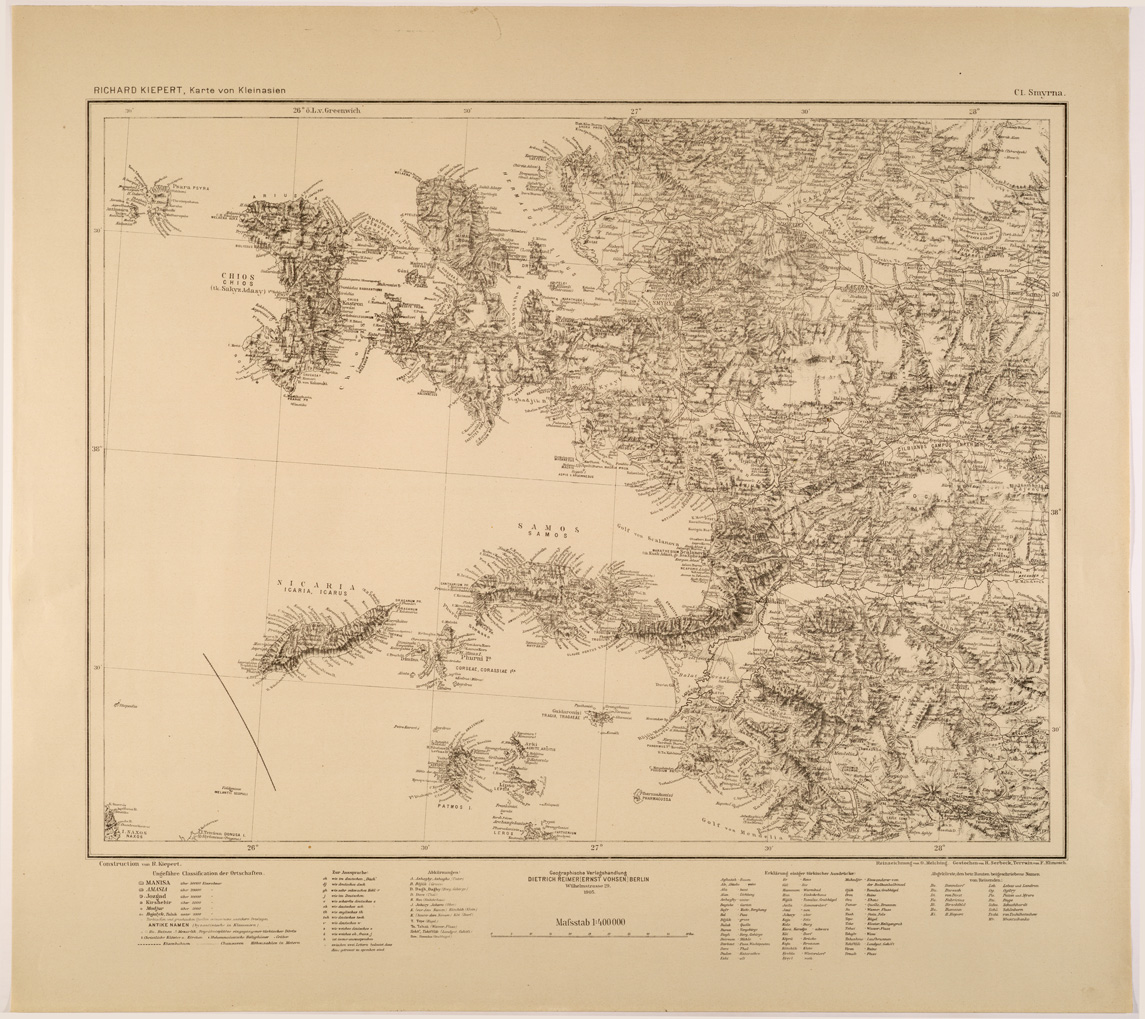 (N:26731) KARTE VON KLEINASIEN - ASIA MINORE - FOGLIO C I - SMYRNA (SE000243) Carte e stampe antiche: riproduzione a colori su carta (formato A1)