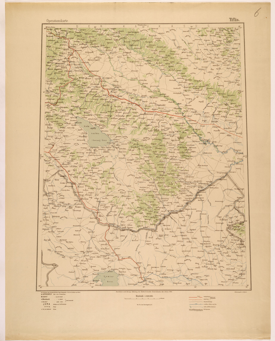 (N:26620) OPERATIONSKARTE - 1:800.000 - ASIA MINORE MESOPOTAMIA CAUCASO - TIFLIS (SE000261) Carte e stampe antiche: riproduzione a colori su carta (formato A1)