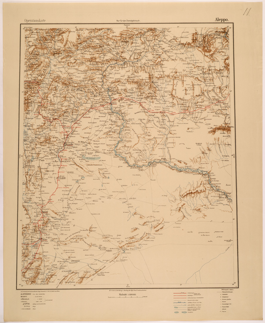 (N:26614) OPERATIONSKARTE - 1:800.000 - ASIA MINORE MESOPOTAMIA CAUCASO - ALEPPO (SE000266) Carte e stampe antiche: riproduzione a colori su carta (formato A1)