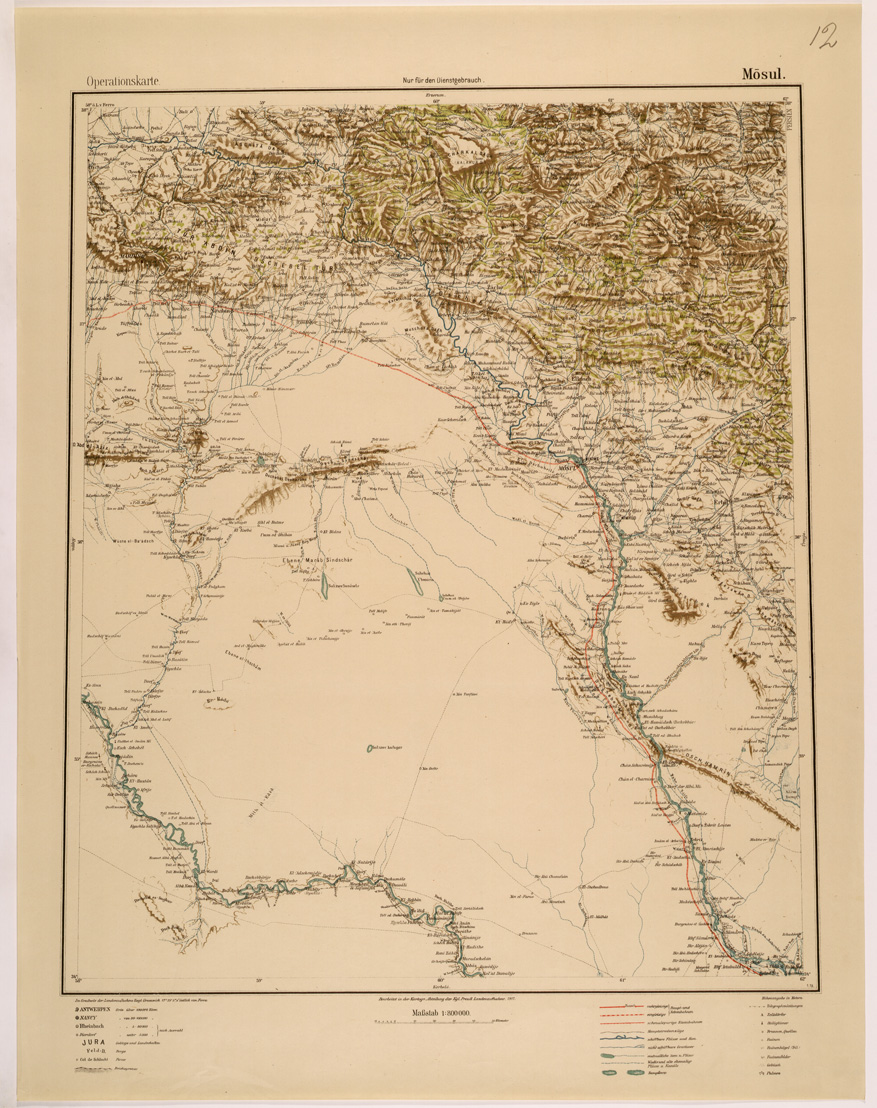 (N:26613) OPERATIONSKARTE - 1:800.000 - ASIA MINORE MESOPOTAMIA CAUCASO - MOSUL (SE000267) Carte e stampe antiche: riproduzione a colori su carta (formato A1)