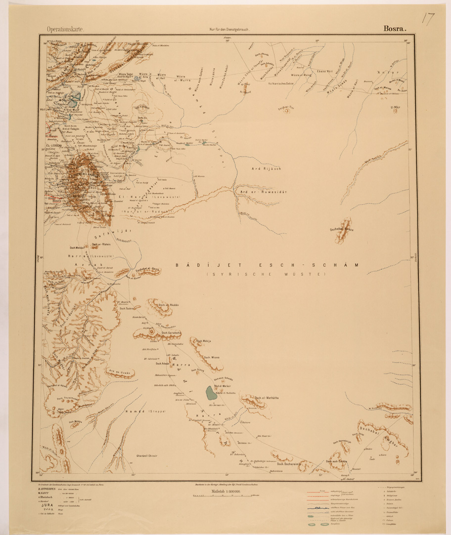 (N:26608) OPERATIONSKARTE - 1:800.000 - ASIA MINORE MESOPOTAMIA CAUCASO - BOSRA (SE000272) Carte e stampe antiche: riproduzione a colori su carta (formato A1)