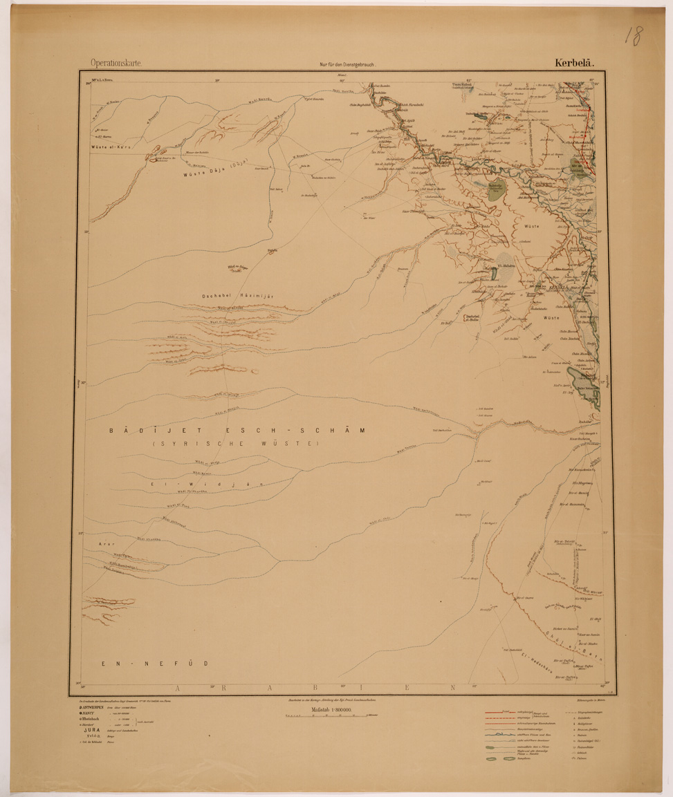 (N:26607) OPERATIONSKARTE - 1:800.000 - ASIA MINORE MESOPOTAMIA CAUCASO - KERBELA (SE000273) Carte e stampe antiche: riproduzione a colori su carta (formato A1)