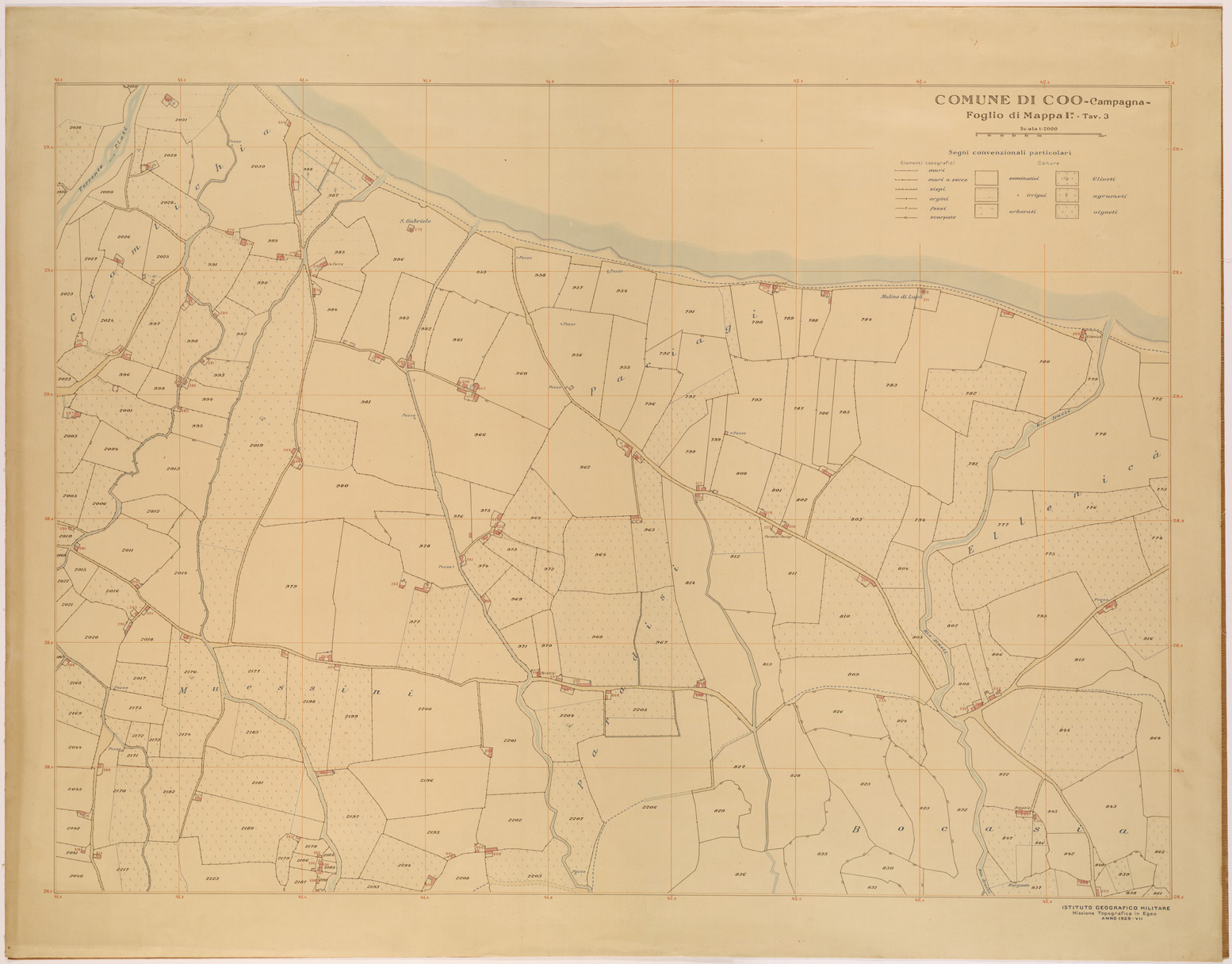 (N:26557) CATASTO DELLE ISOLE DELL' EGEO - ESEMPIO DI MAPPA PER LE CAMPAGNE (SE000305) Carte e stampe antiche: riproduzione a colori su carta (formato A1)