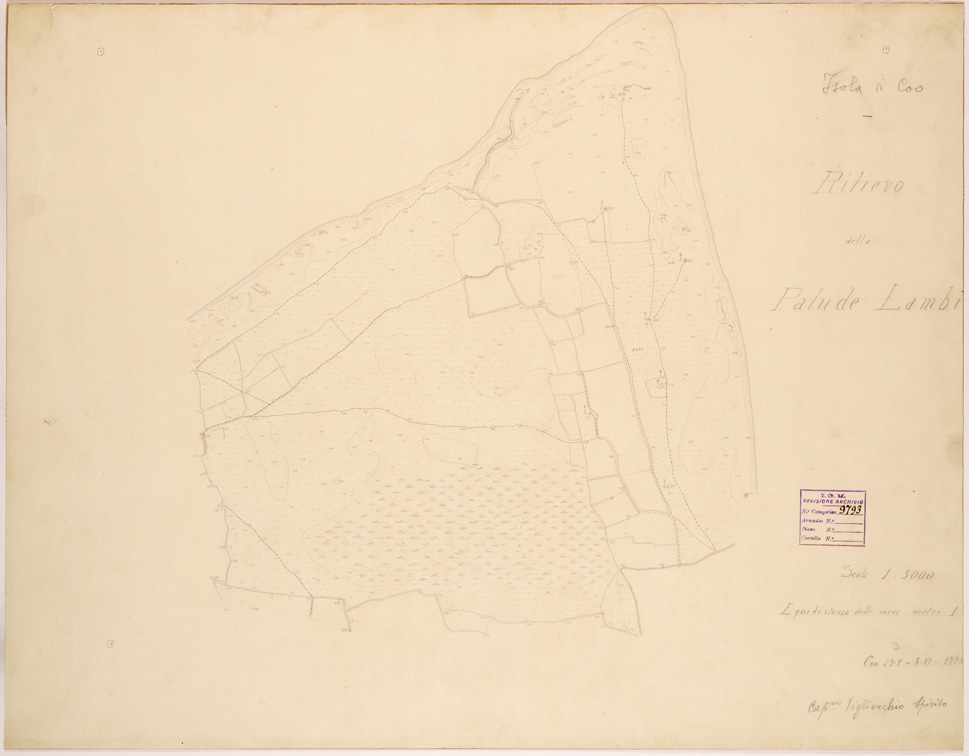 (N:26572) ISOLA DI COO - PALUDE DI LAMBI. (SE000336) Carte e stampe antiche: riproduzione a colori su carta (formato A1)