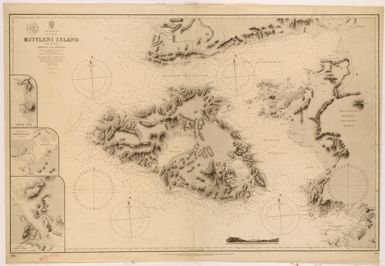 (N:26625) AMMIRAGLIATO INGLESE - MITYLENI ISLAND (SE000390) Carte e stampe antiche: riproduzione a colori su carta (formato A1)