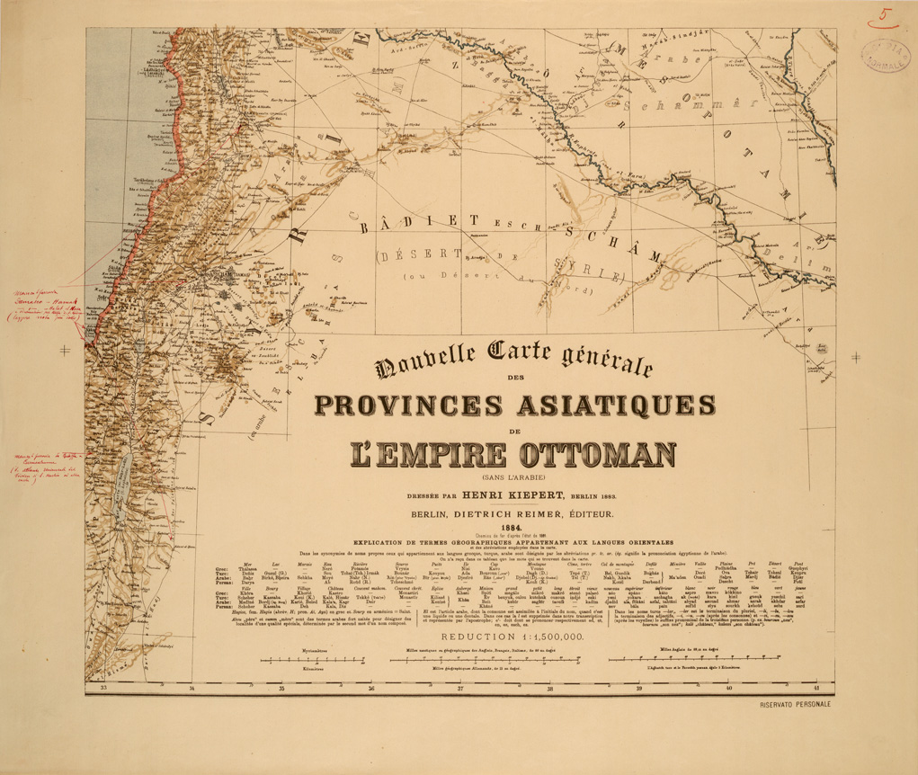 (N:26846) NOUVELLE CARTE GENERALE DES PROVINCES ASIATIQUES DE L'EMPIRE OTTOMAN - FOGLIO 5 (SE000476) Carte e stampe antiche: riproduzione a colori su carta (formato A1)