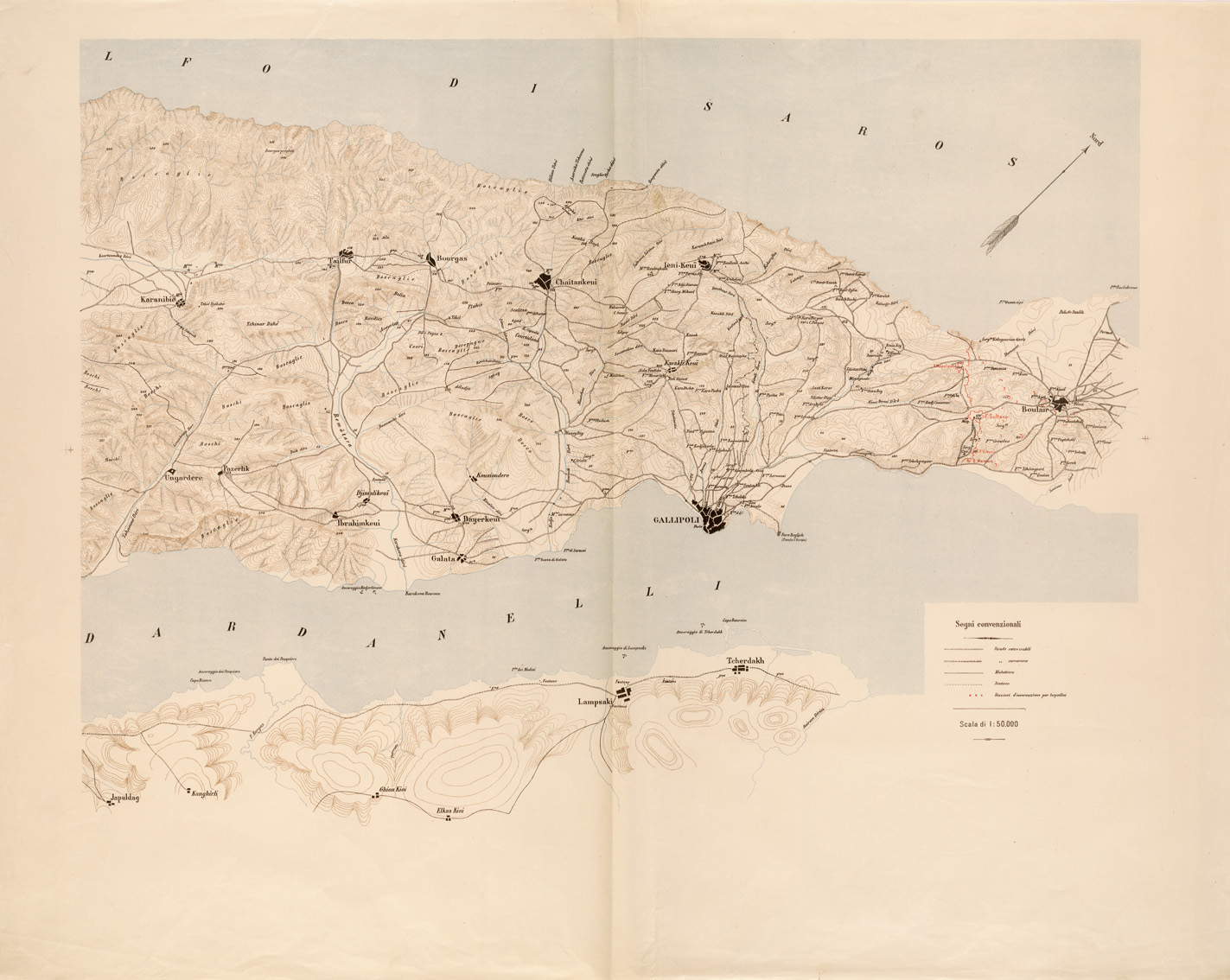 (N:26874) CARTA DELLO STRETTO DEI DARDANELLI - FOGLIO 2 (SE000496) Carte e stampe antiche: riproduzione a colori su carta (formato A1)