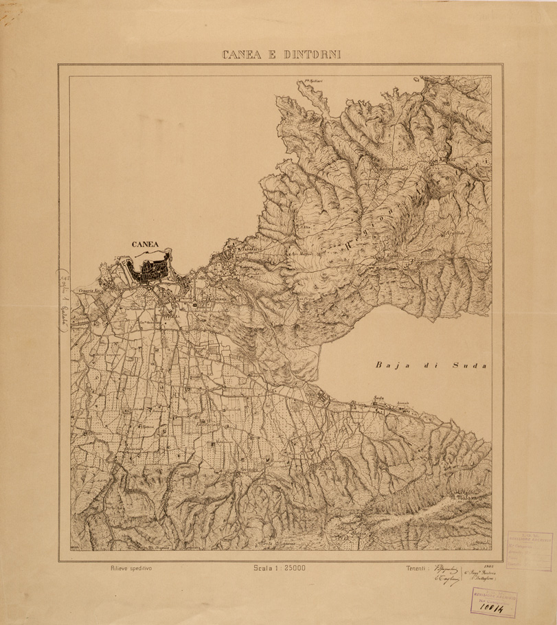 (N:26875) CANEA E DINTORNI (SE000498) Carte e stampe antiche: riproduzione a colori su carta (formato A1)