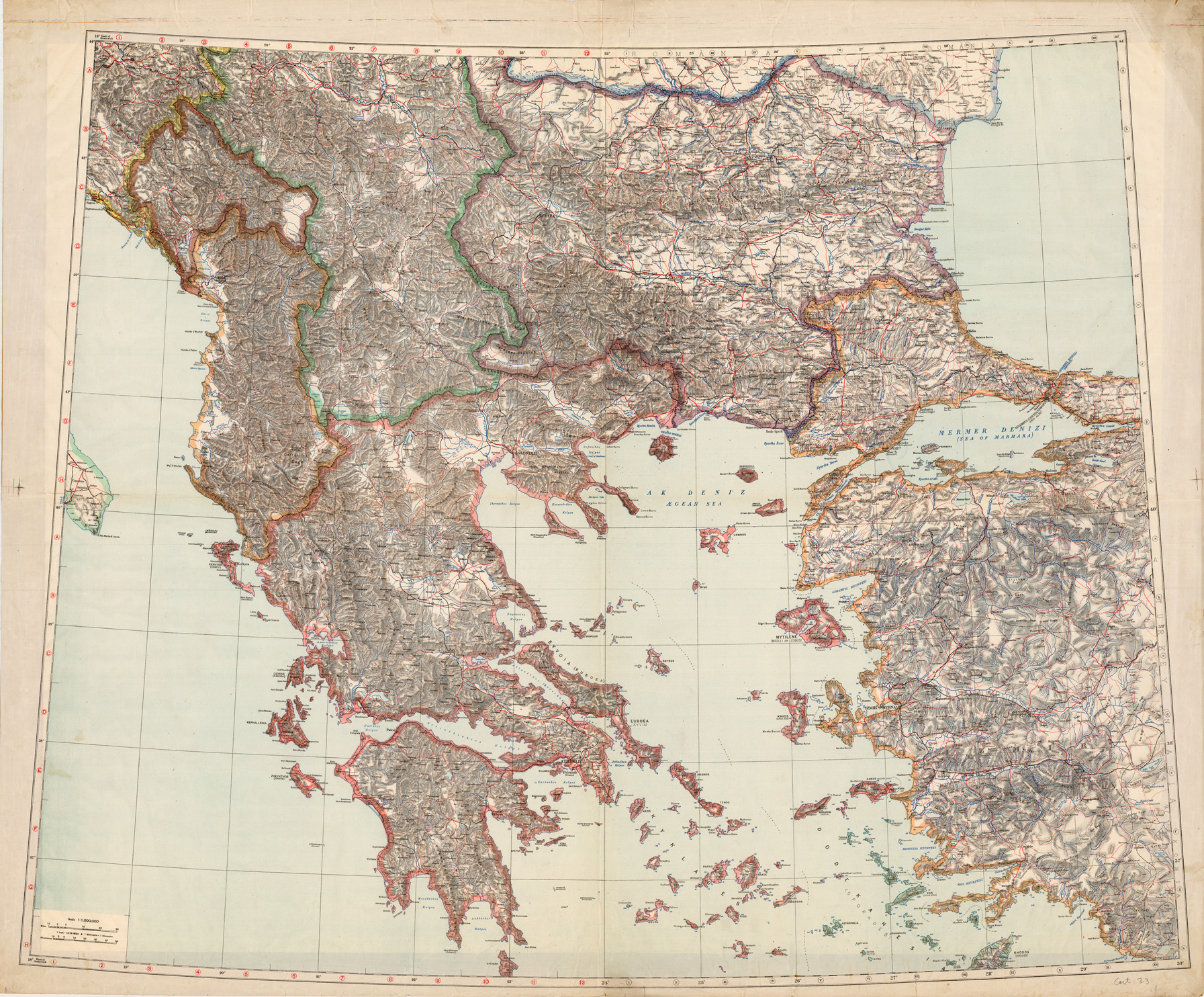 (N:26761) ALBANIA GRECIA TURCHIA E STATI LIMITROFI (SE000509) Carte e stampe antiche: riproduzione a colori su carta (formato A1)