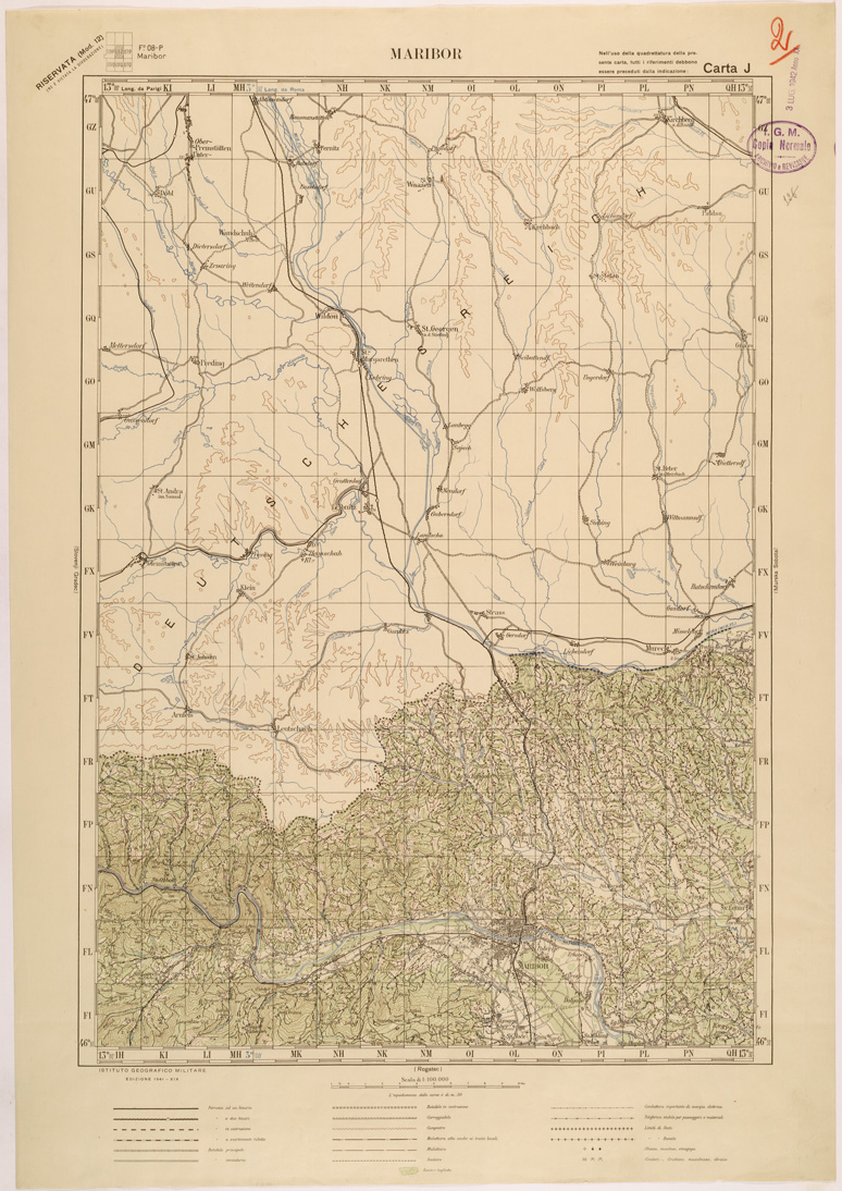 (N:26885) JUGOSLAVIA - CARTA J - MARIBOR (SE000604) Carte e stampe antiche: riproduzione a colori su carta (formato A1)