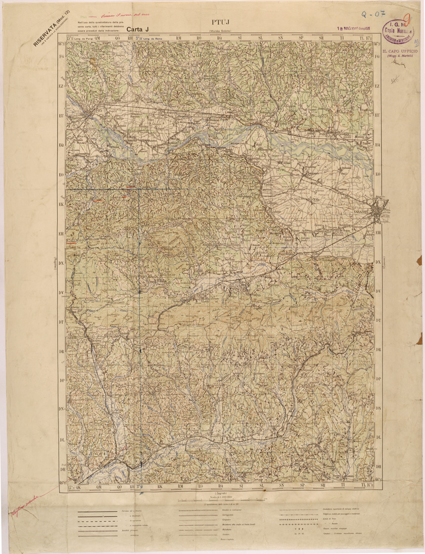 (N:26892) JUGOSLAVIA - CARTA J - PTUJ (SE000611) Carte e stampe antiche: riproduzione a colori su carta (formato A1)