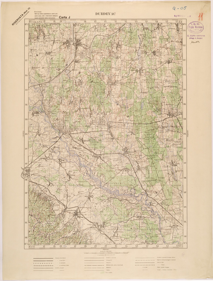(N:26894) JUGOSLAVIA - CARTA J - DURDEVAC (SE000613) Carte e stampe antiche: riproduzione a colori su carta (formato A1)