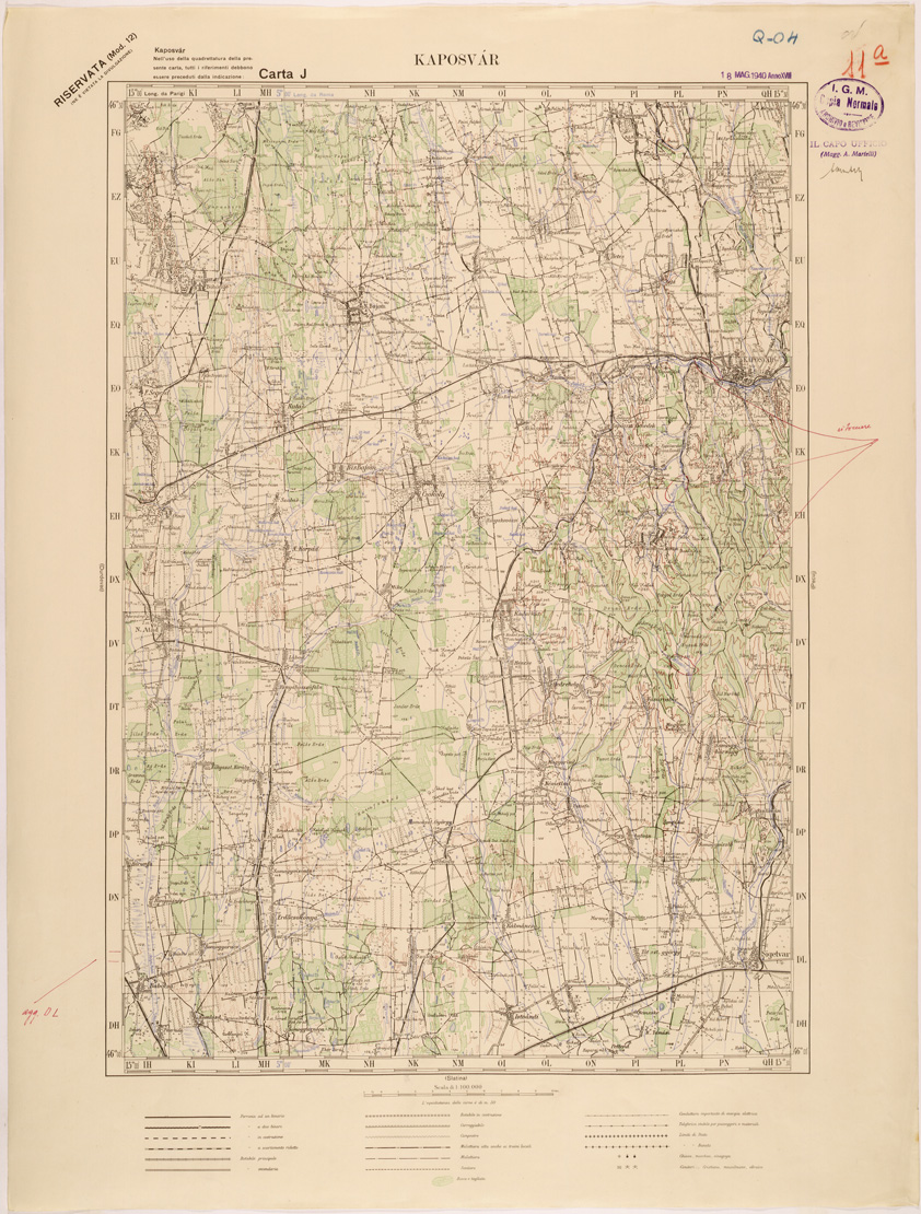 (N:26895) JUGOSLAVIA - CARTA J - KAPOSVAR (SE000614) Carte e stampe antiche: riproduzione a colori su carta (formato A1)