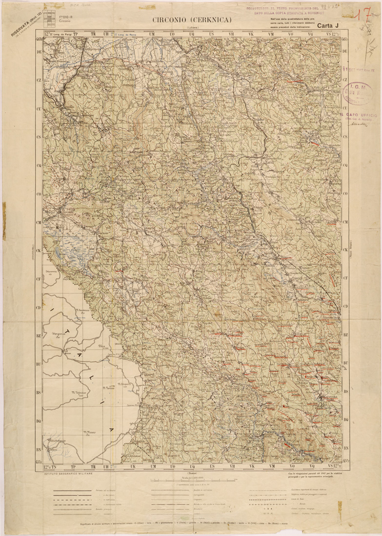 (N:27072) JUGOSLAVIA - CARTA J - CIRCONIO (CERKNICA) (SE000622) Carte e stampe antiche: riproduzione a colori su carta (formato A1)