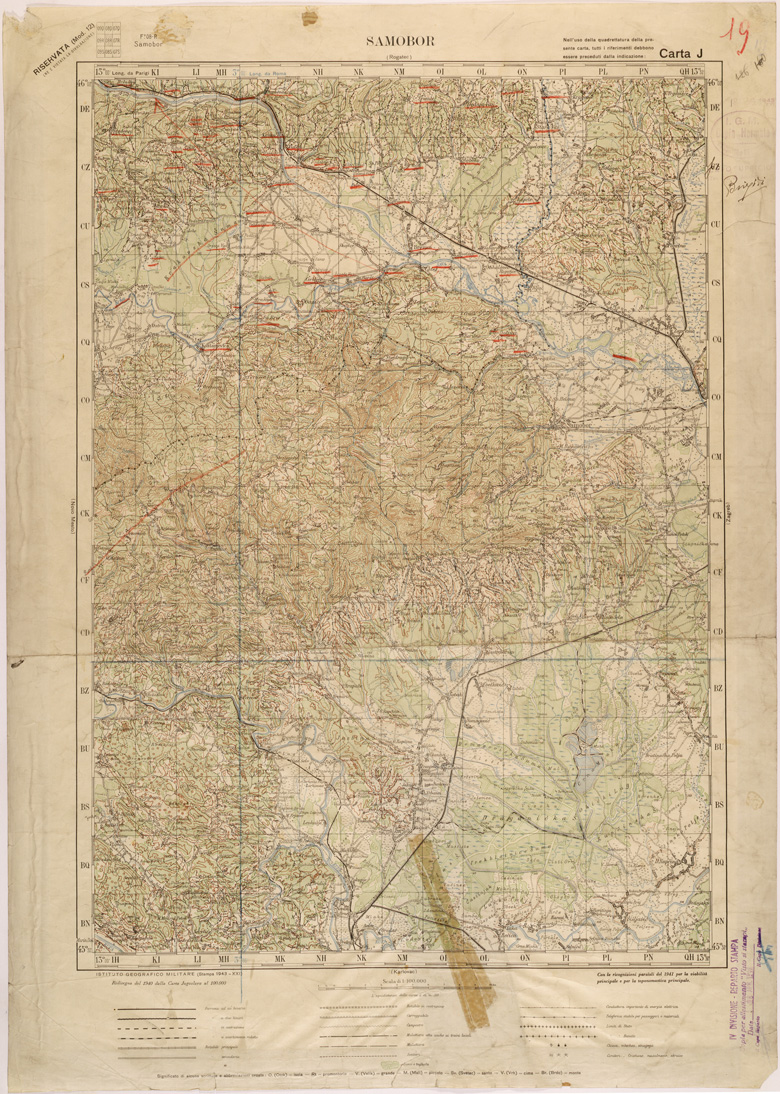 (N:27074) JUGOSLAVIA - CARTA J - SAMOBOR (SE000624) Carte e stampe antiche: riproduzione a colori su carta (formato A1)