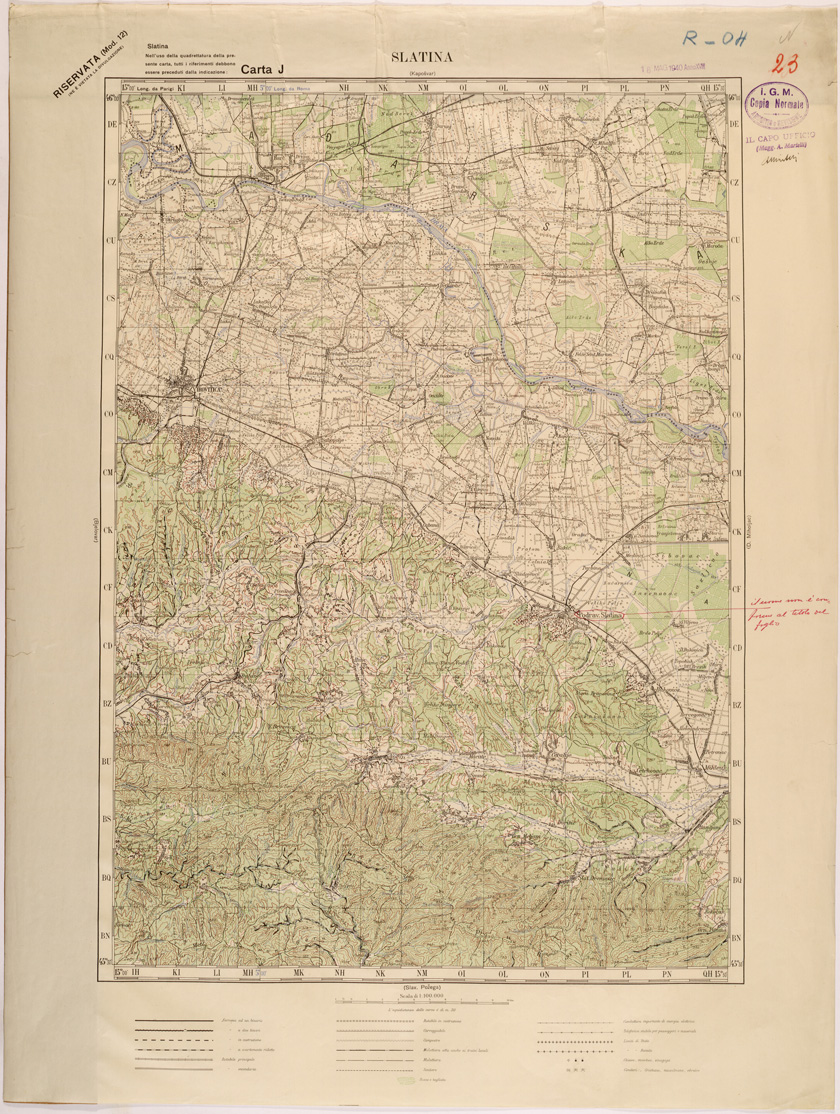 (N:27089) JUGOSLAVIA - CARTA J - SLATINA (SE000628) Carte e stampe antiche: riproduzione a colori su carta (formato A1)