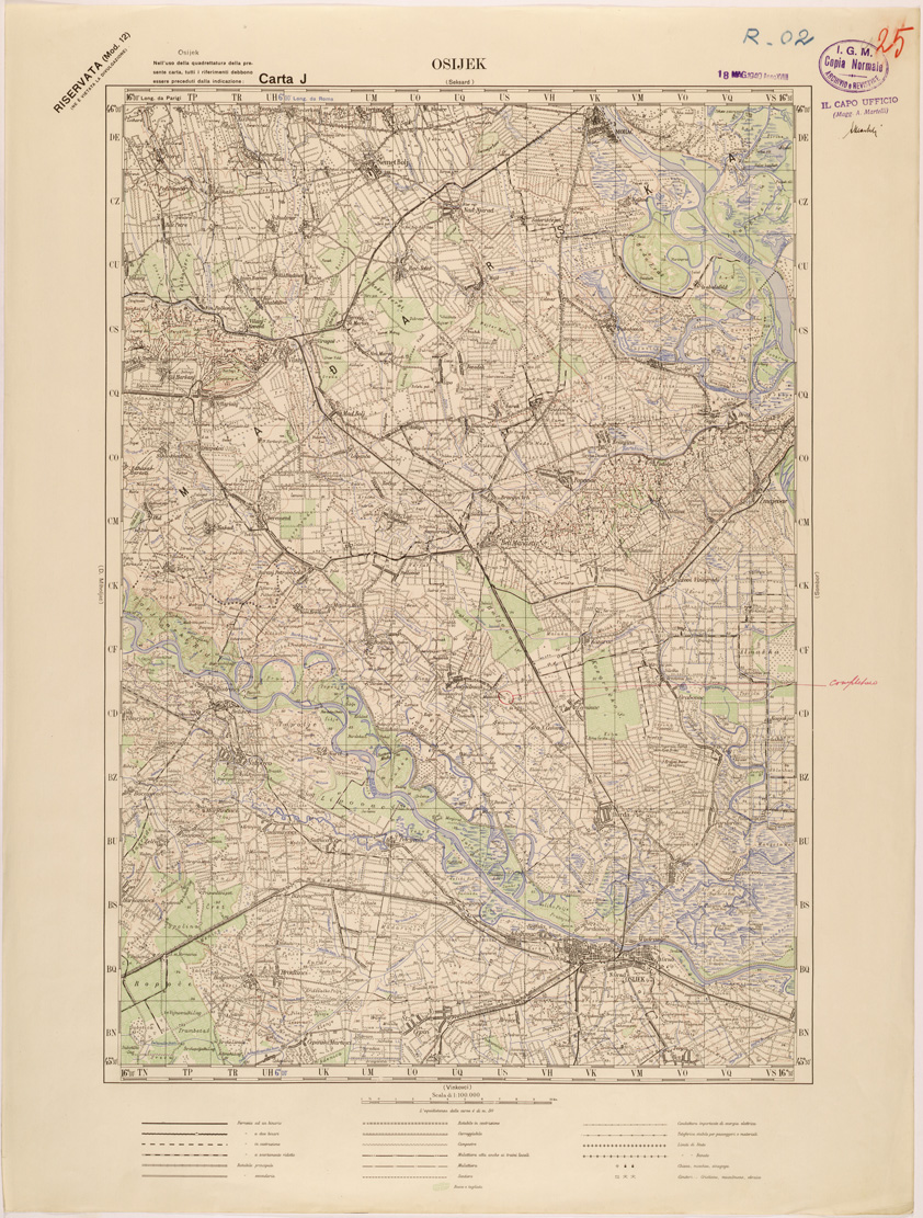 (N:27091) JUGOSLAVIA - CARTA J - OSIJEK (SE000630) Carte e stampe antiche: riproduzione a colori su carta (formato A1)