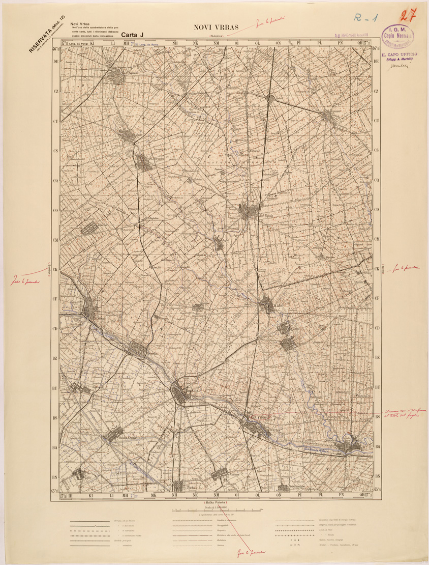 (N:27093) JUGOSLAVIA - CARTA J - NOVI VRBAS (SE000632) Carte e stampe antiche: riproduzione a colori su carta (formato A1)