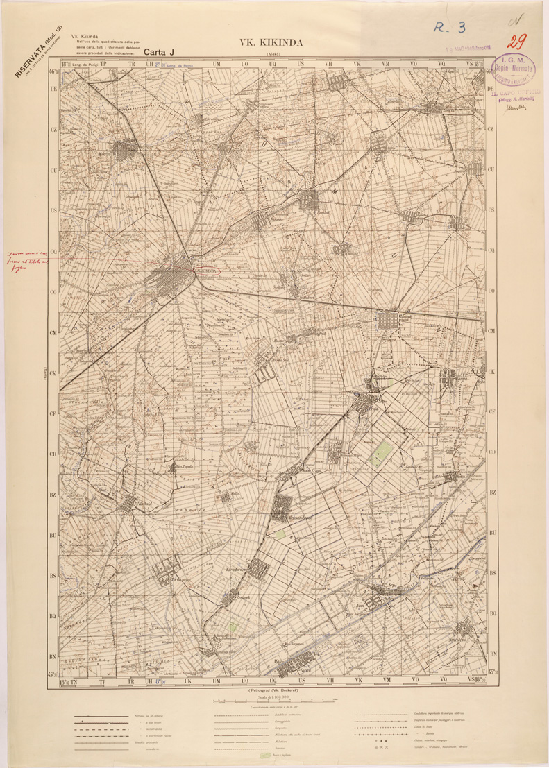 (N:27095) JUGOSLAVIA - CARTA J - VK. KIKINDA (SE000634) Carte e stampe antiche: riproduzione a colori su carta (formato A1)