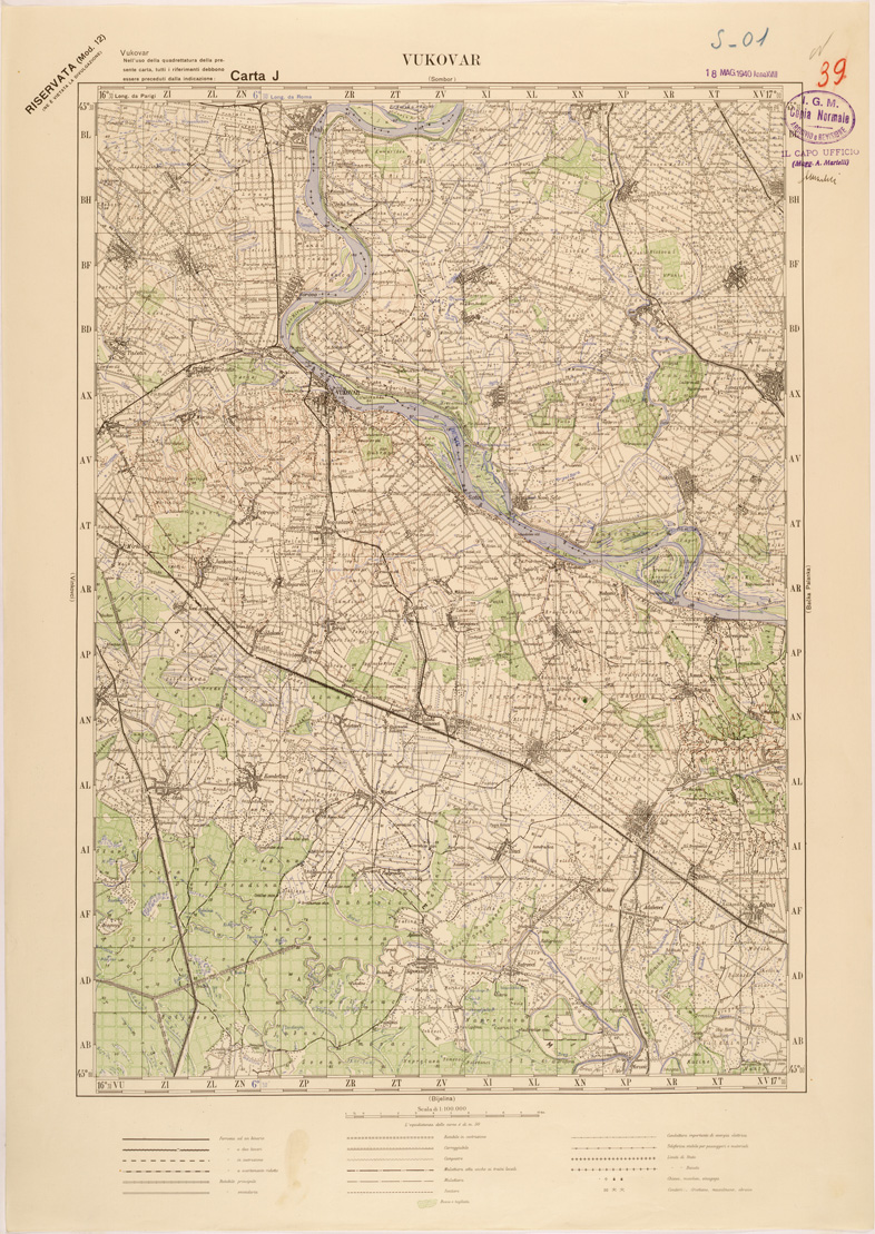 (N:27111) JUGOSLAVIA - CARTA J - VUKOVAR (SE000644) Carte e stampe antiche: riproduzione a colori su carta (formato A1)
