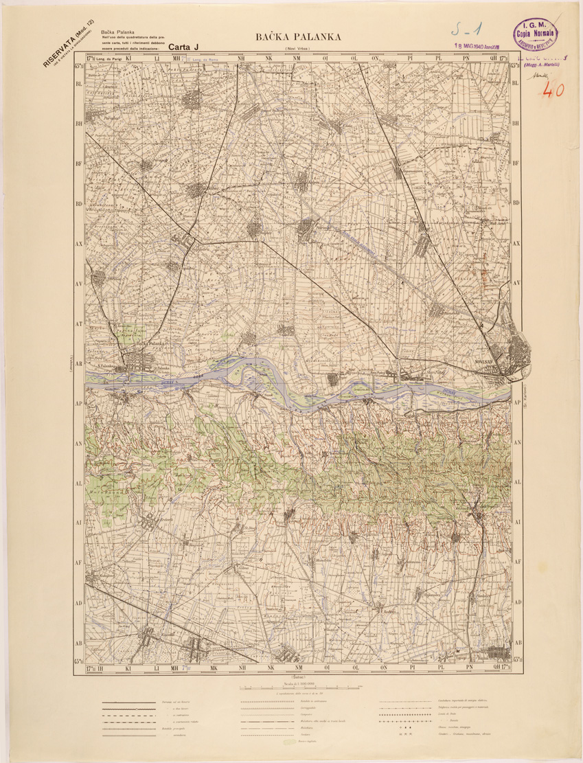 (N:27112) JUGOSLAVIA - CARTA J - BACKA PALANKA (SE000645) Carte e stampe antiche: riproduzione a colori su carta (formato A1)