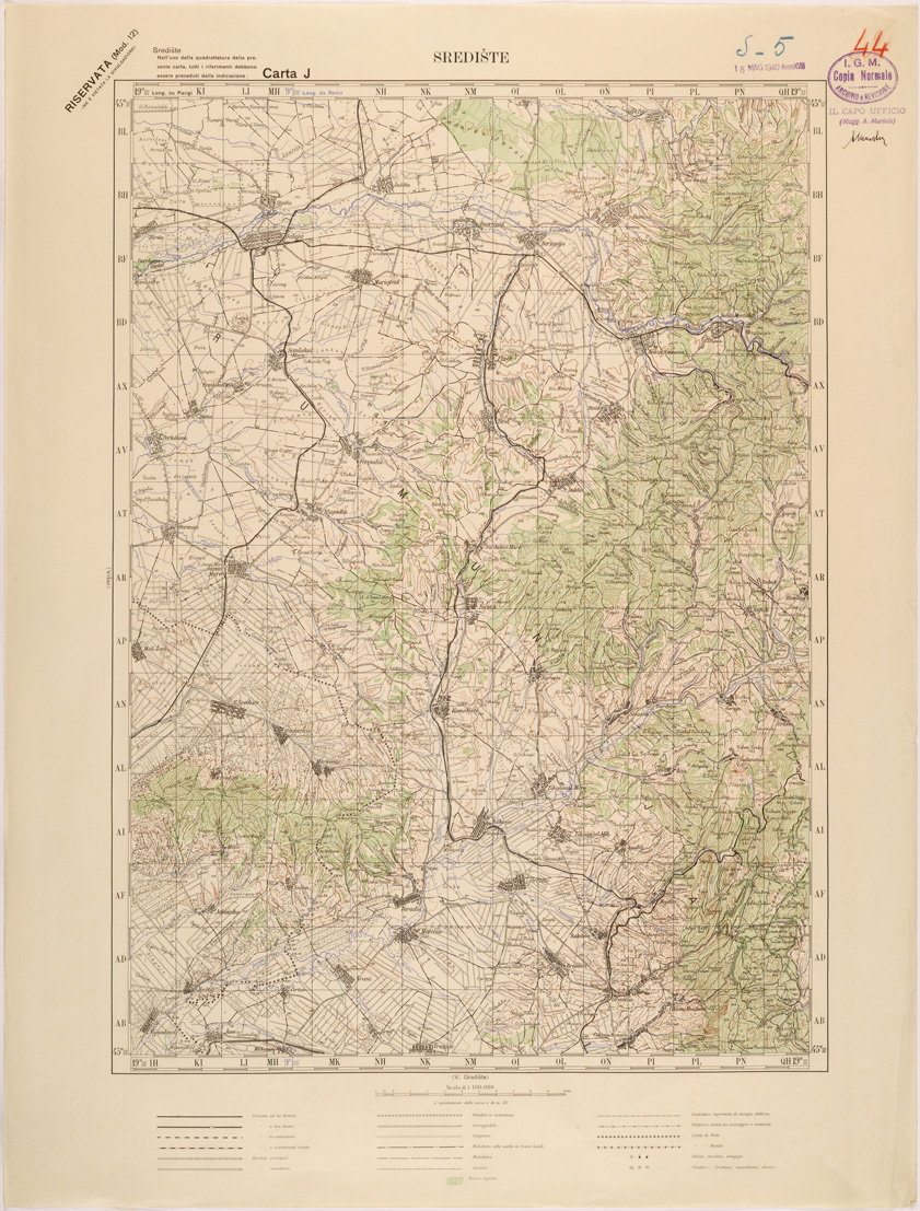 (N:27116) JUGOSLAVIA - CARTA J - SREDISTE (SE000649) Carte e stampe antiche: riproduzione a colori su carta (formato A1)