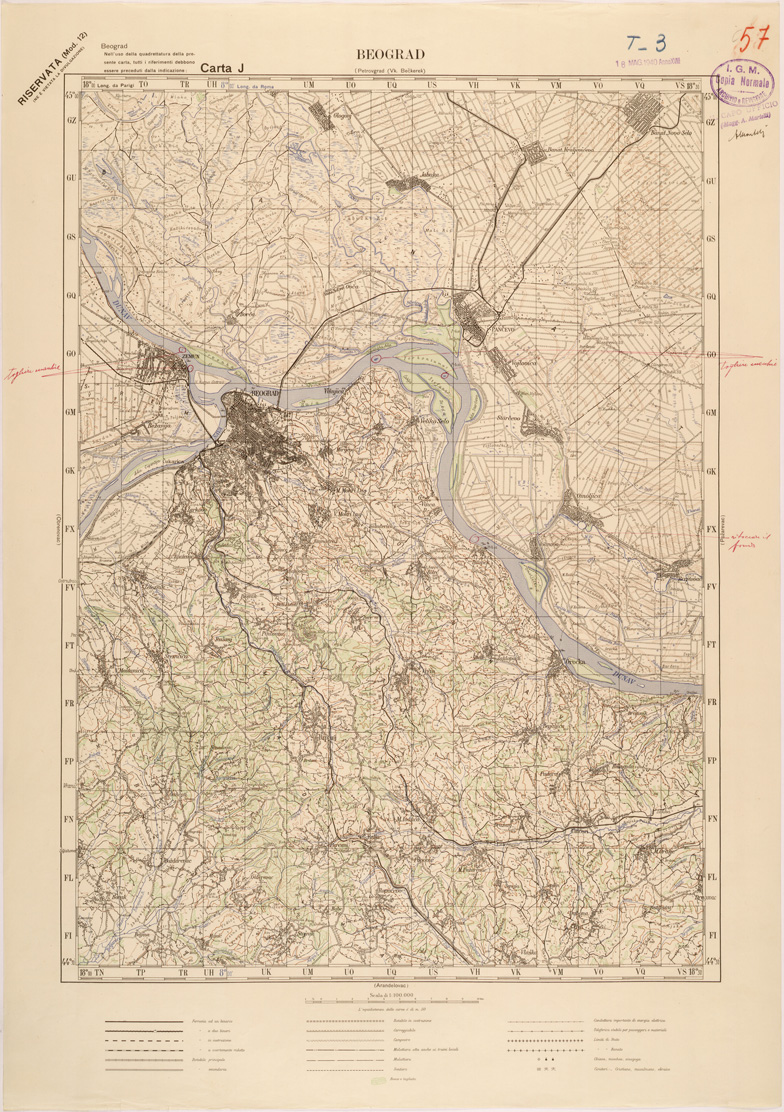 (N:27132) JUGOSLAVIA - CARTA J - BEOGRAD (SE000662) Carte e stampe antiche: riproduzione a colori su carta (formato A1)