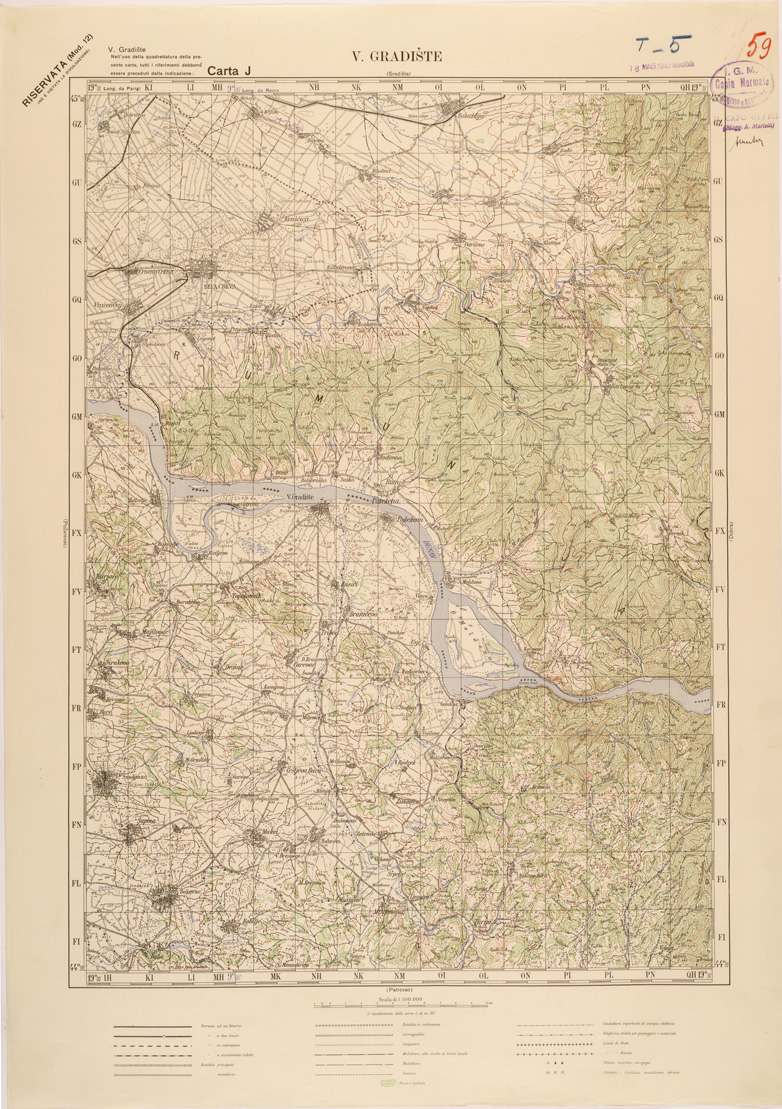 (N:27135) JUGOSLAVIA - CARTA J - V. GRADISTE (SE000664) Carte e stampe antiche: riproduzione a colori su carta (formato A1)