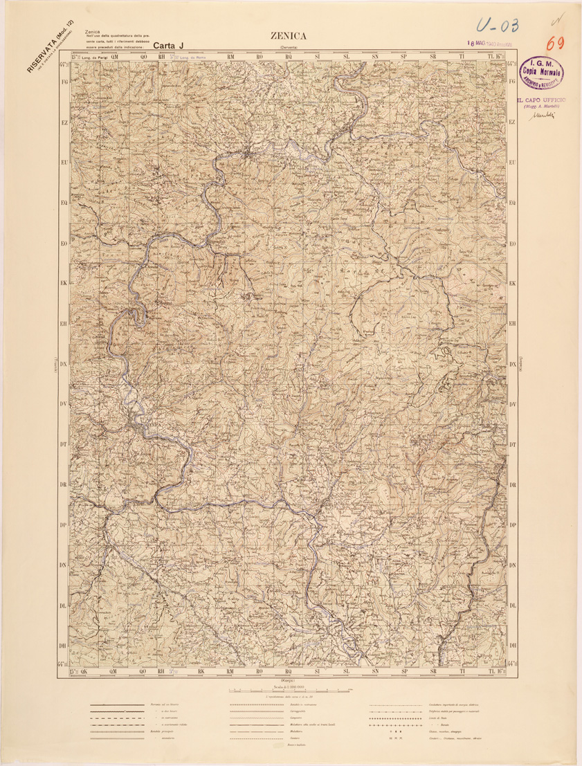 (N:27145) JUGOSLAVIA - CARTA J - ZENICA (SE000674) Carte e stampe antiche: riproduzione a colori su carta (formato A1)