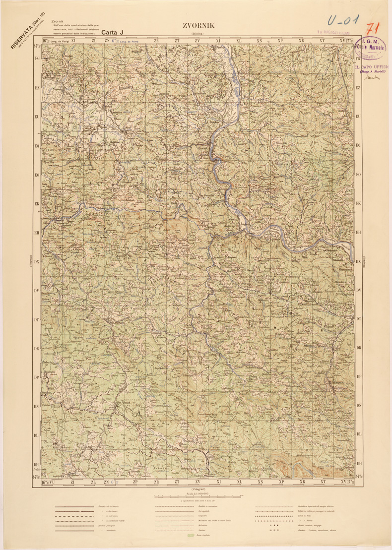 (N:27147) JUGOSLAVIA - CARTA J - ZVORNIK (SE000676) Carte e stampe antiche: riproduzione a colori su carta (formato A1)