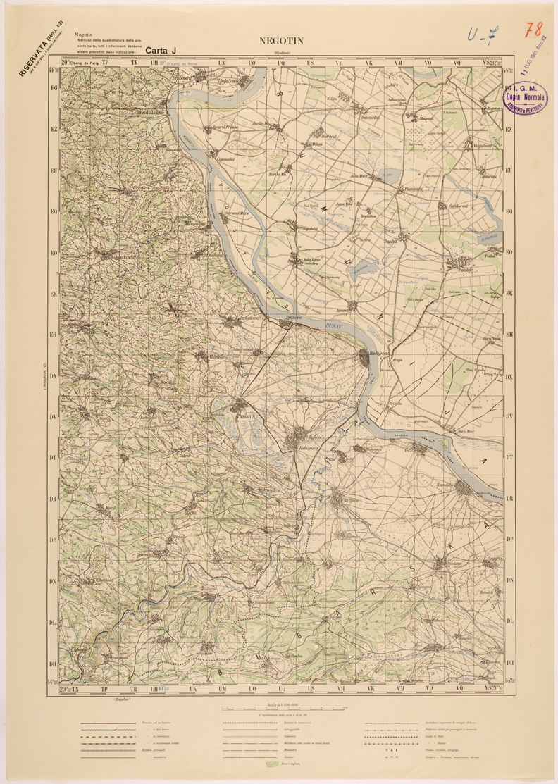 (N:27159) JUGOSLAVIA - CARTA J - NEGOTIN (SE000683) Carte e stampe antiche: riproduzione a colori su carta (formato A1)