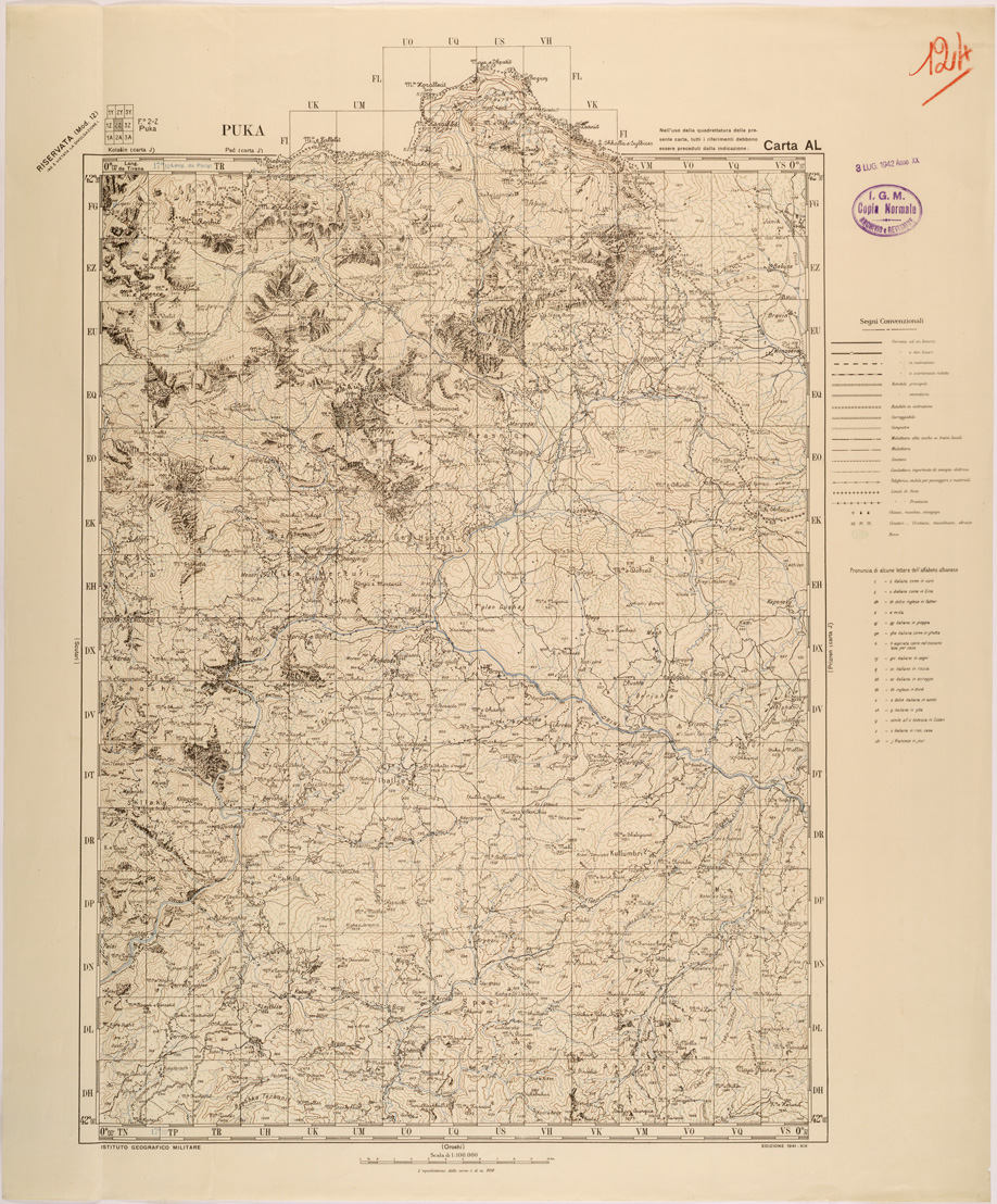 (N:27216) JUGOSLAVIA - CARTA J - PUKA (SE000729) Carte e stampe antiche: riproduzione a colori su carta (formato A1)