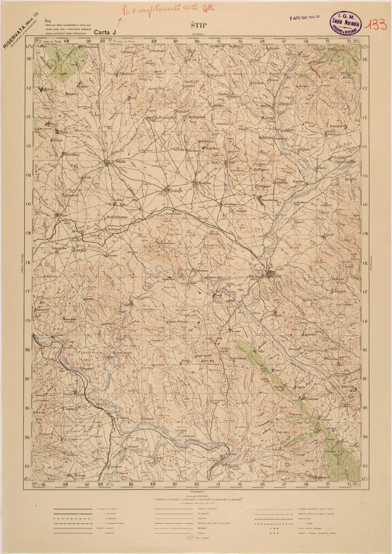 (N:27245) JUGOSLAVIA - CARTA J - STIP (SE000740) Carte e stampe antiche: riproduzione a colori su carta (formato A1)