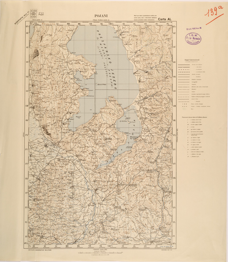 (N:27257) JUGOSLAVIA - CARTA AL - POJANI (SE000748) Carte e stampe antiche: riproduzione a colori su carta (formato A1)