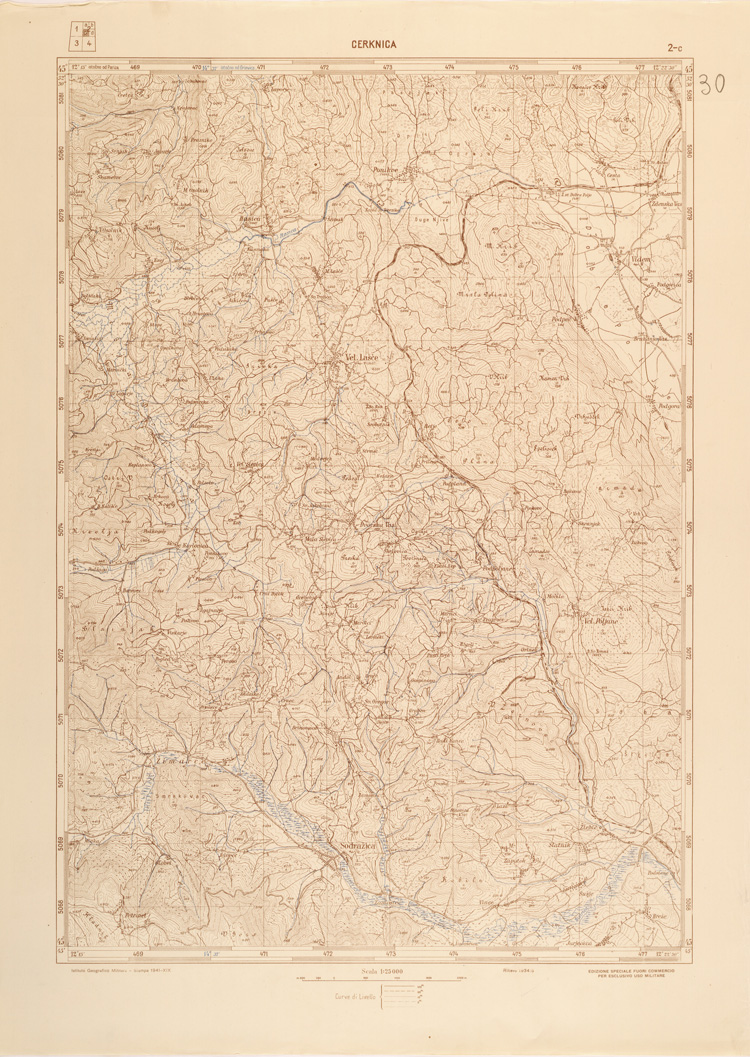 (N:26914) JUGOSLAVIA AL 25.000 - 1 EDIZIONE - CERKNICA - 2C (SE000765) Carte e stampe antiche: riproduzione a colori su carta (formato A1)