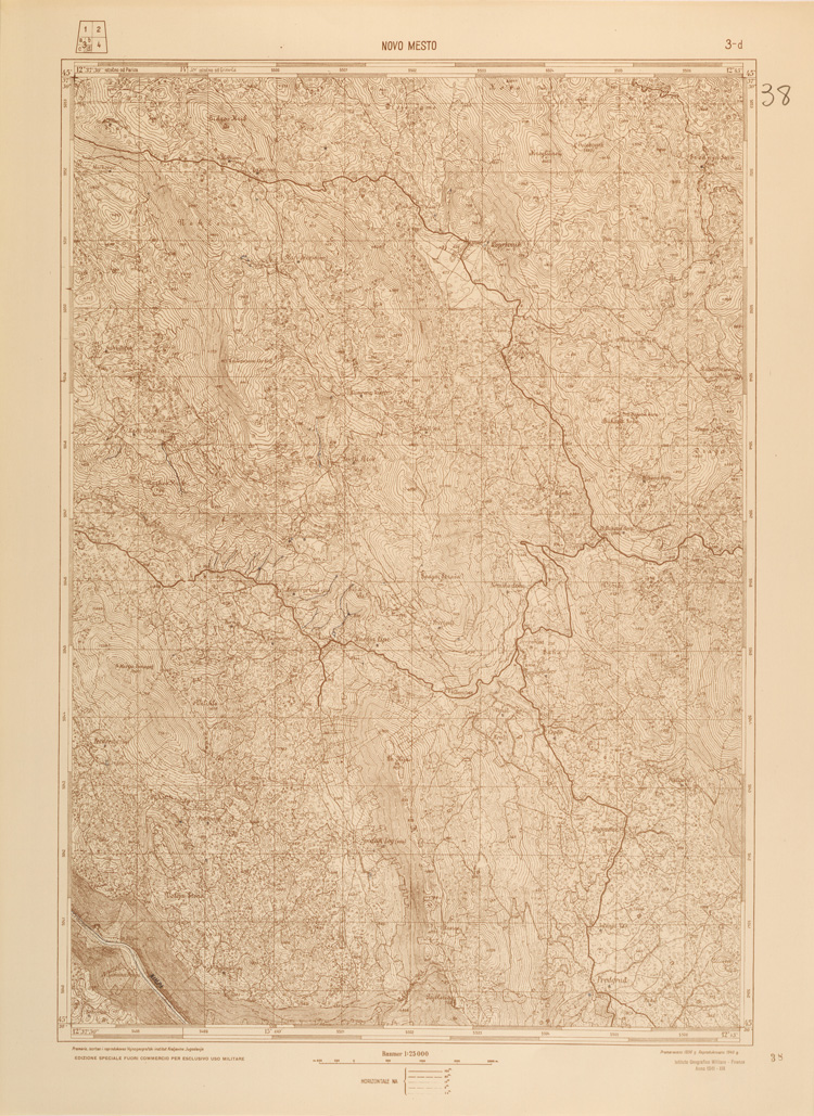 (N:26922) JUGOSLAVIA AL 25.000 - 1 EDIZIONE - NOVO MESTO - 3D (SE000773) Carte e stampe antiche: riproduzione a colori su carta (formato A1)