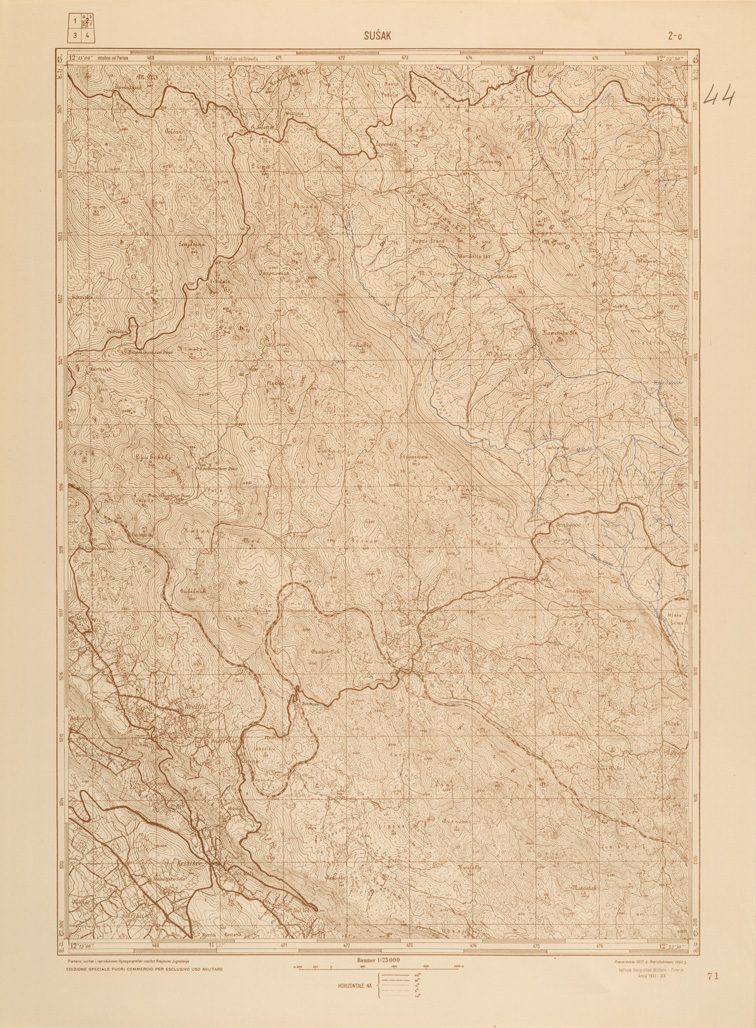 (N:26928) JUGOSLAVIA AL 25.000 - 1 EDIZIONE - SUSAK - 2C (SE000779) Carte e stampe antiche: riproduzione a colori su carta (formato A1)