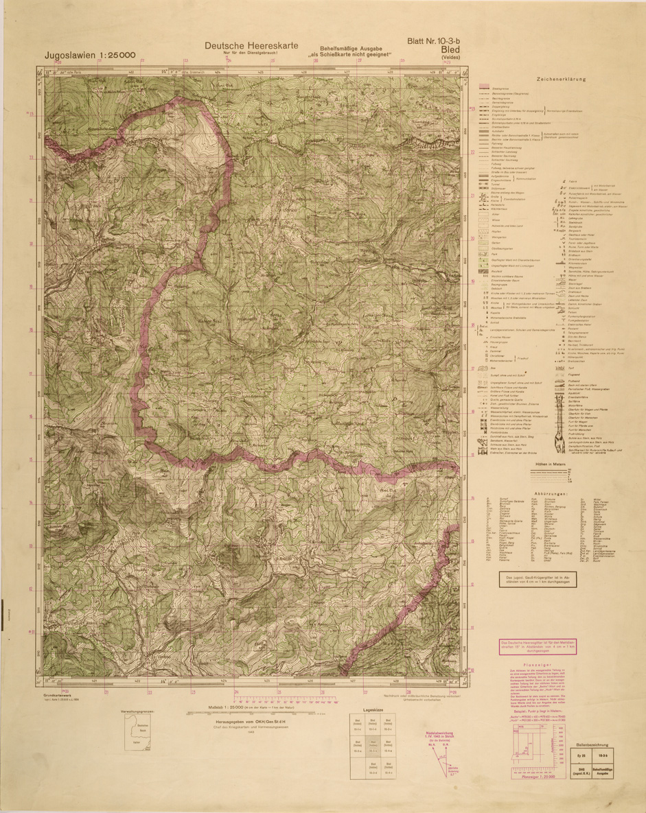 (N:26940) JUGOSLAVIA AL 25.000 - EDIZIONE TEDESCA - BLED 10-3-B. (SE000791) Carte e stampe antiche: riproduzione a colori su carta (formato A1)