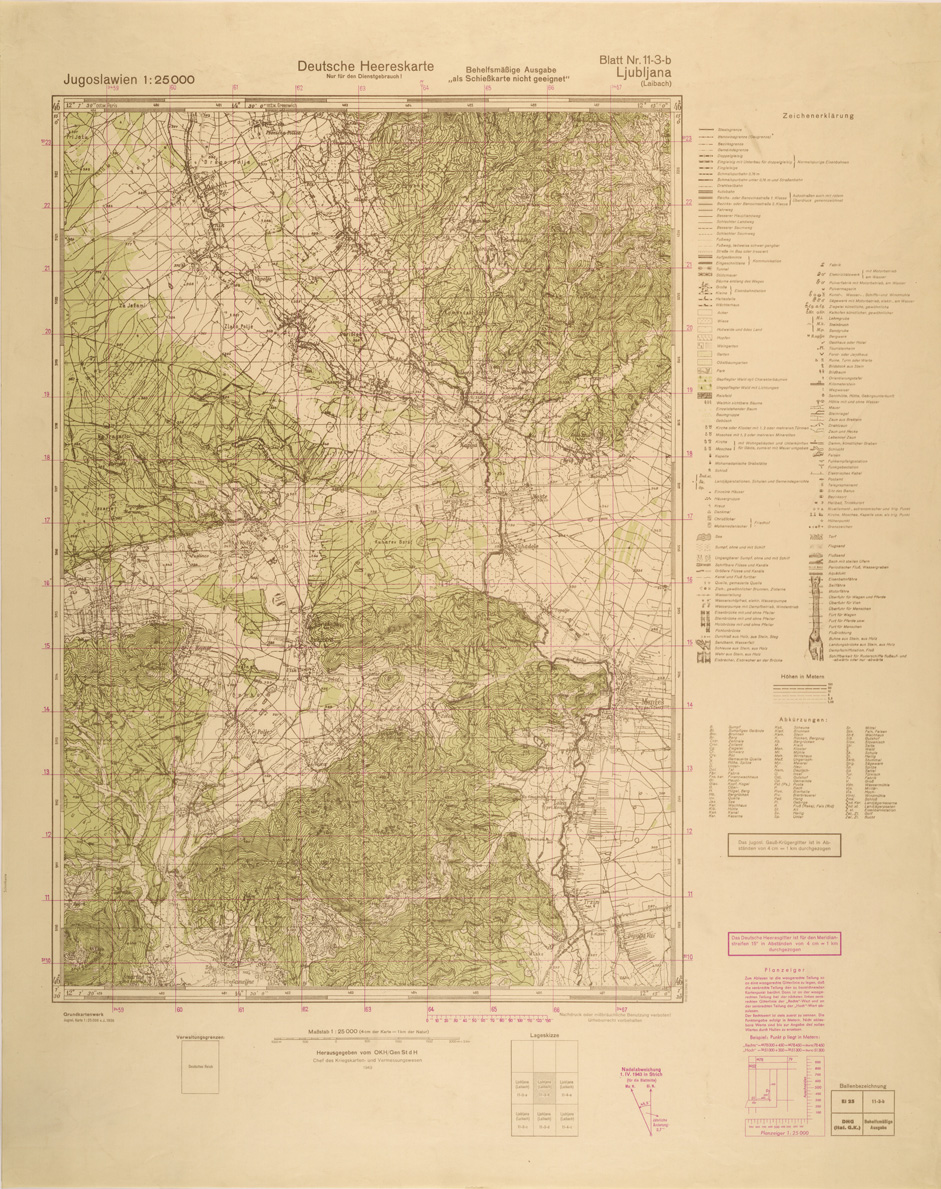 (N:26947) JUGOSLAVIA AL 25.000 - EDIZIONE TEDESCA - LJUBLJANA 11-3-B. (SE000798) Carte e stampe antiche: riproduzione a colori su carta (formato A1)