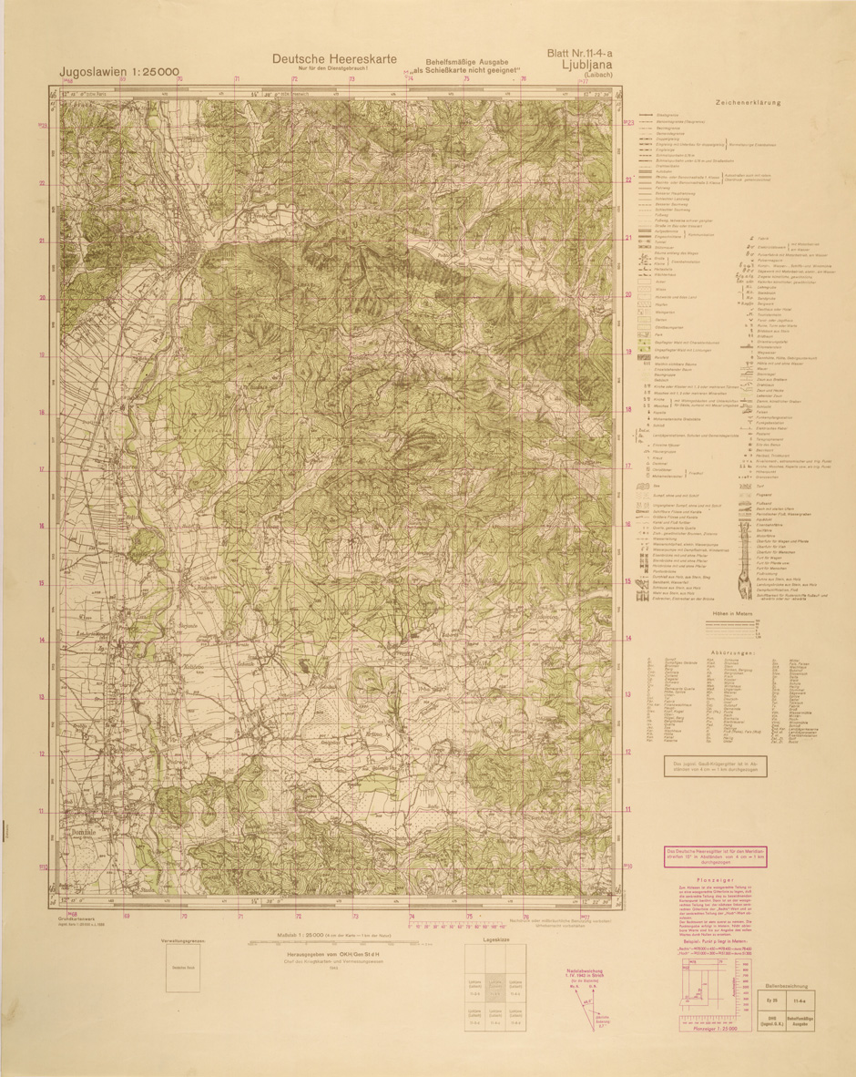 (N:26950) JUGOSLAVIA AL 25.000 - EDIZIONE TEDESCA - LJUBLJANA 11-4-B. (SE000801) Carte e stampe antiche: riproduzione a colori su carta (formato A1)
