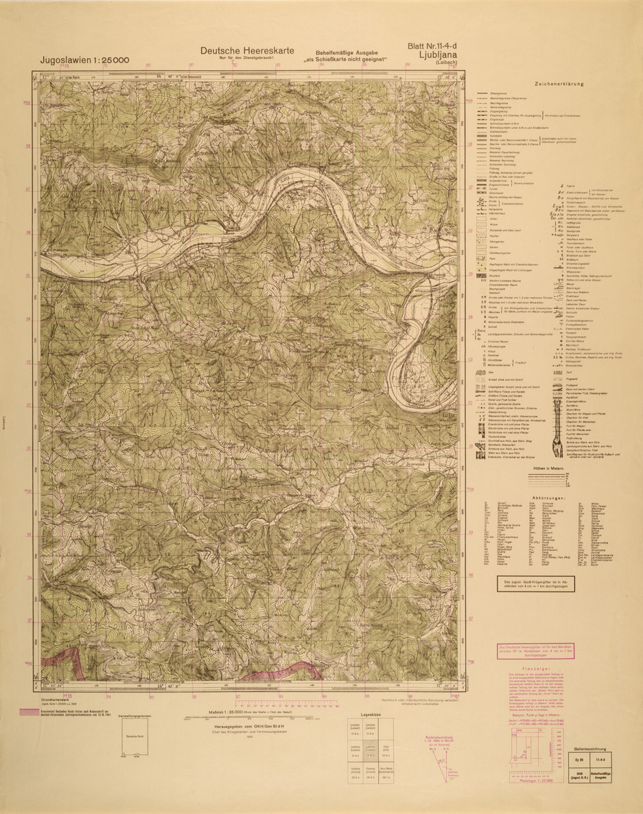 (N:26953) JUGOSLAVIA AL 25.000 - EDIZIONE TEDESCA - LJUBLJANA 11-4-D. (SE000804) Carte e stampe antiche: riproduzione a colori su carta (formato A1)
