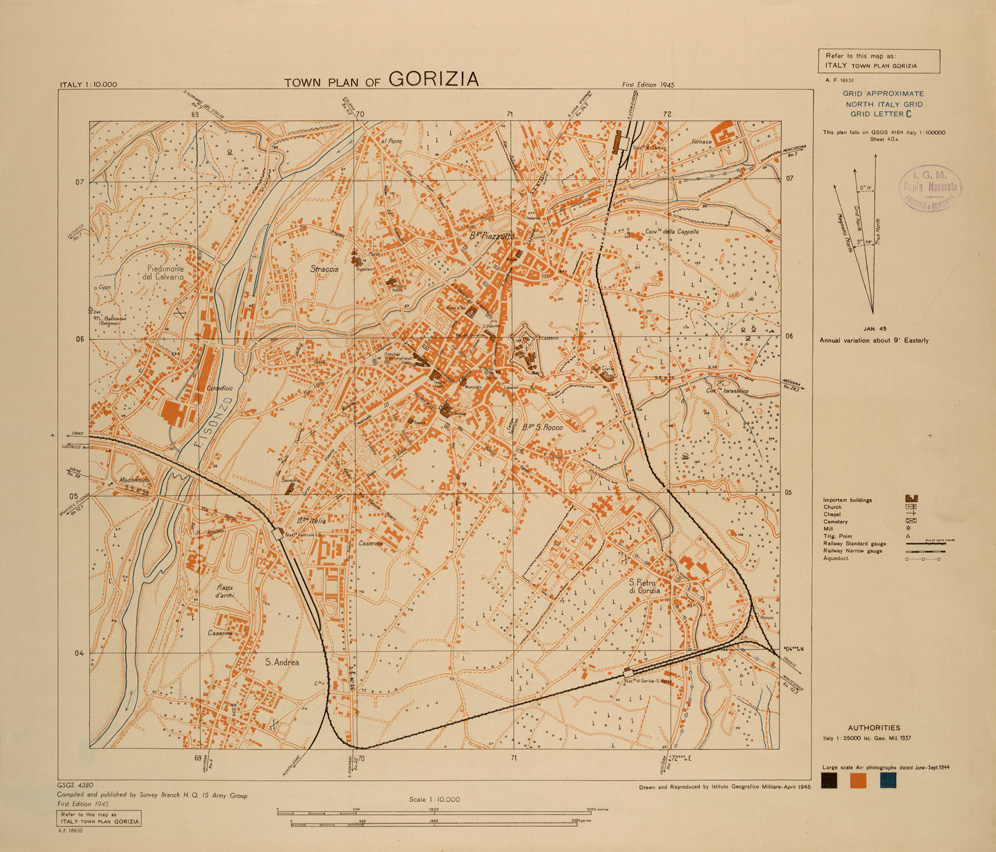 (N:27267) TOWN PLAN OF GORIZIA (SE001093) Carte e stampe antiche: riproduzione a colori su carta (formato A1)